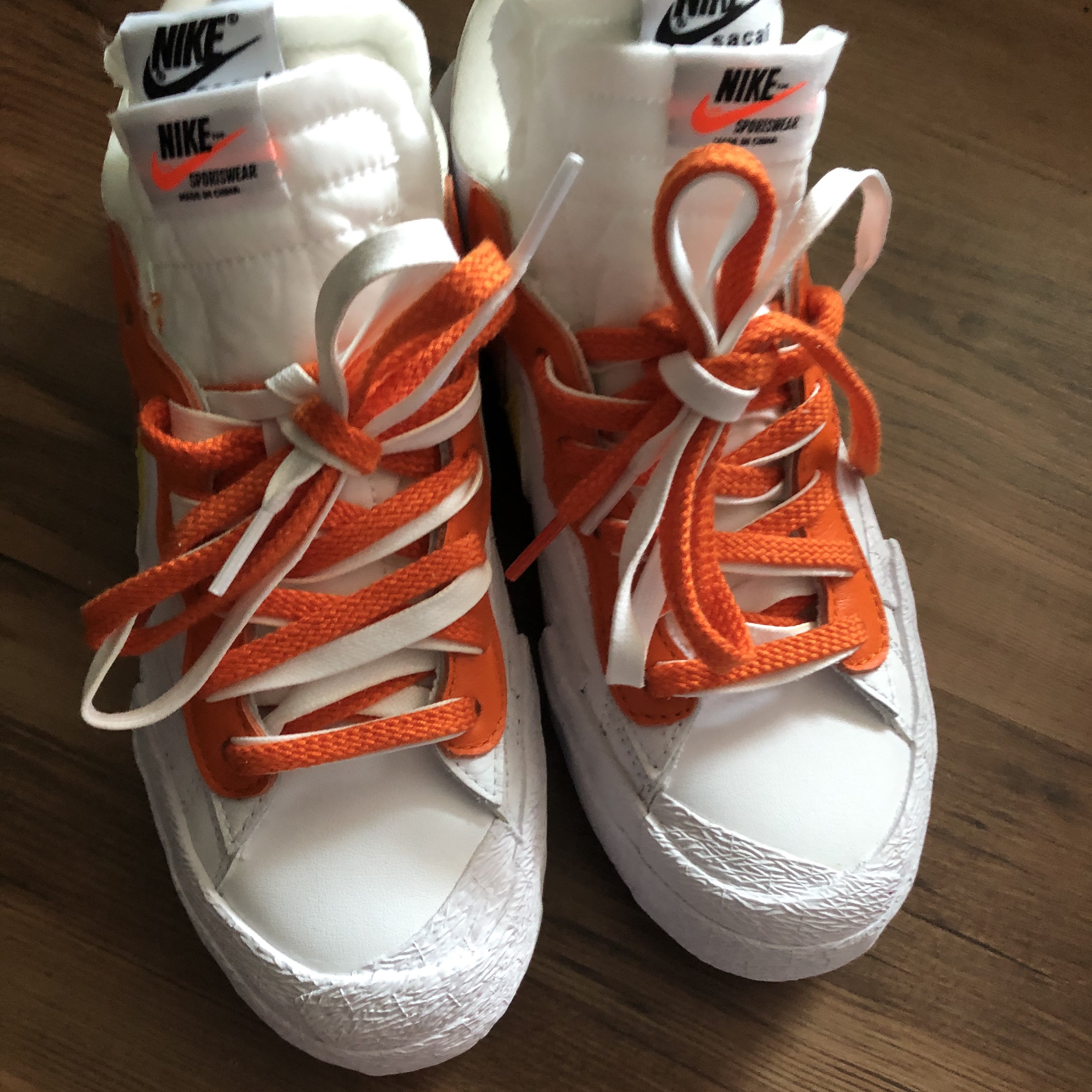 Nike x Sacai Blazer Low Magma Orange 착용 스타일 - 1