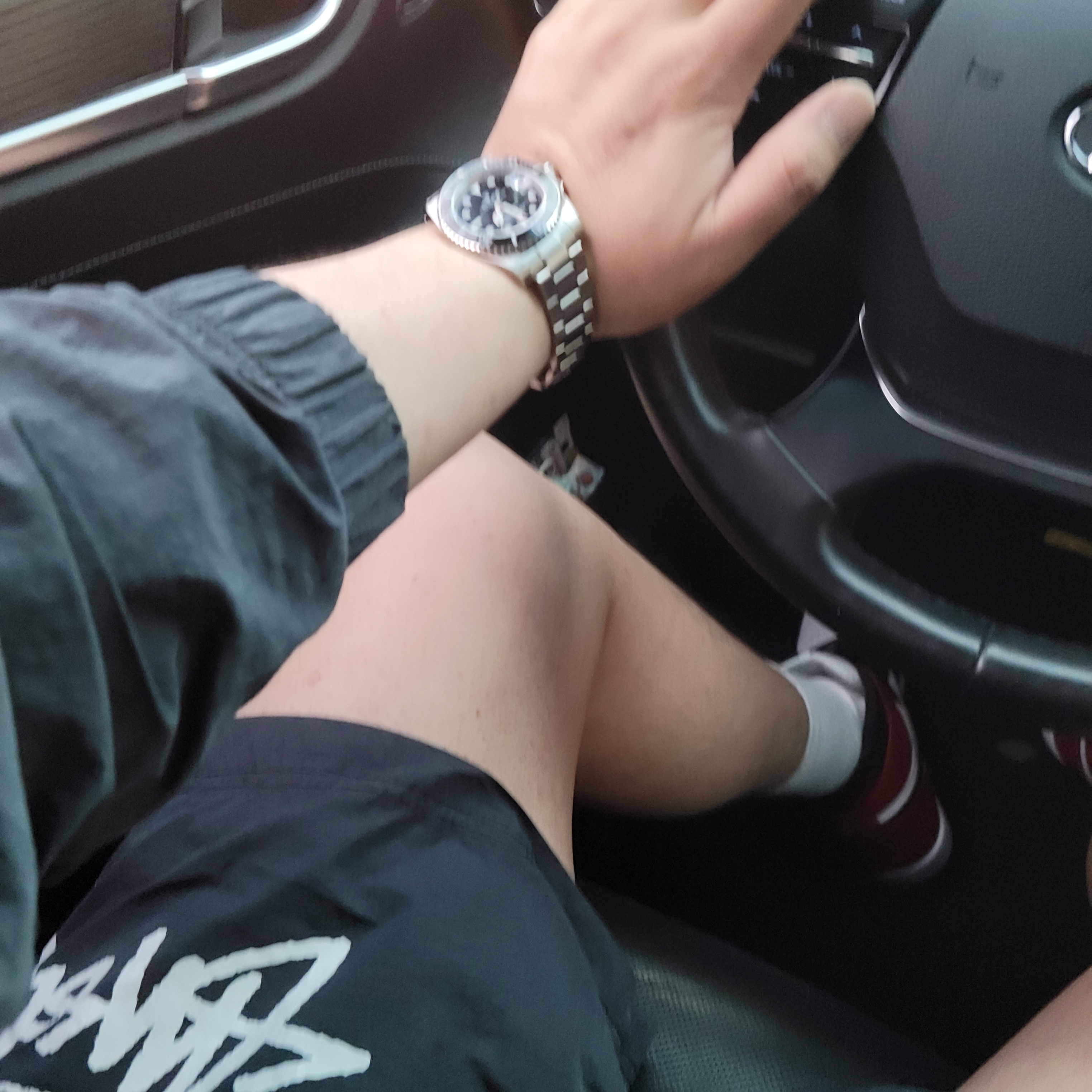 Jordan 1 Retro High OG Black Toe 2016, Nike x Stussy Water Shorts Off Noir 착용 스타일