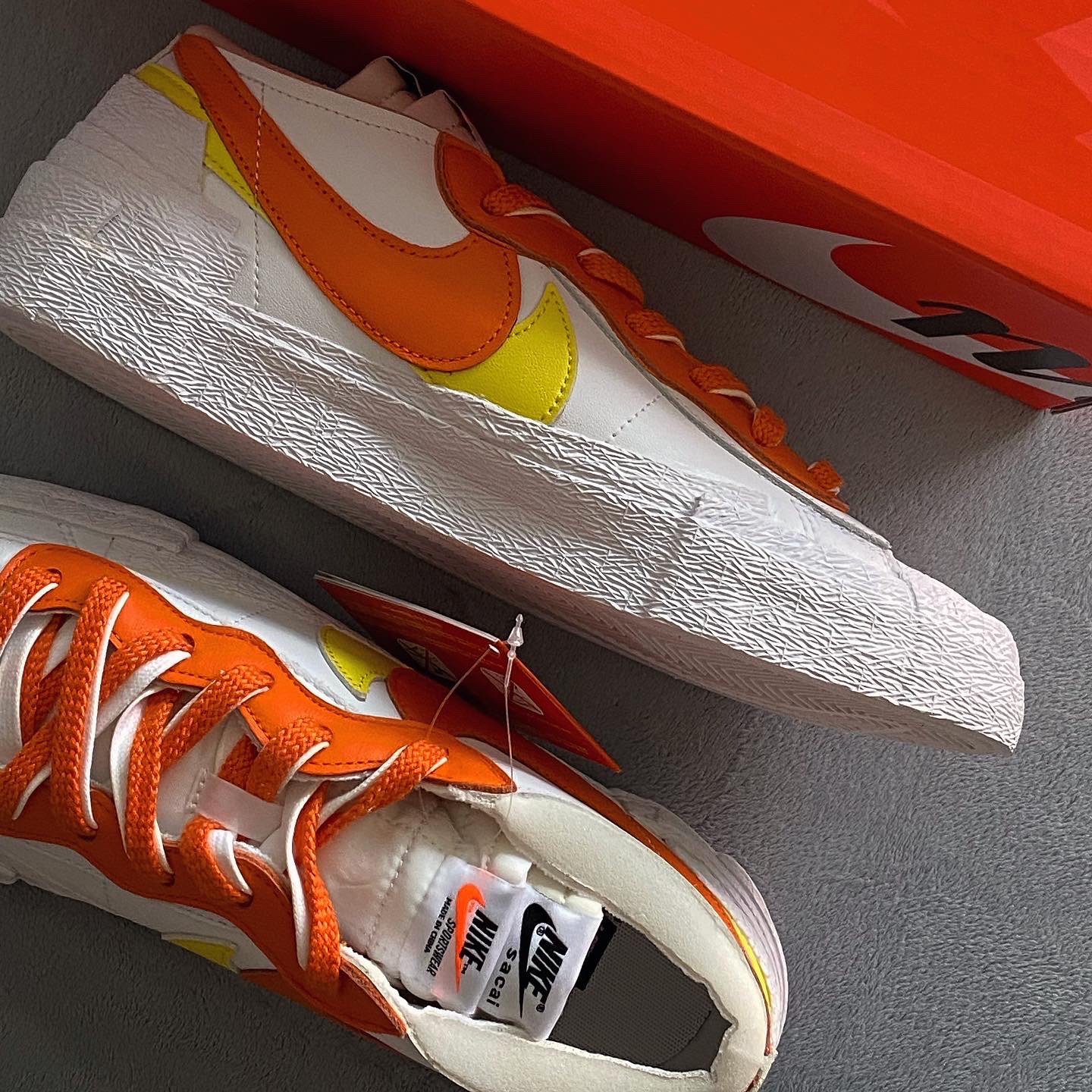 Nike x Sacai Blazer Low Magma Orange 착용 스타일