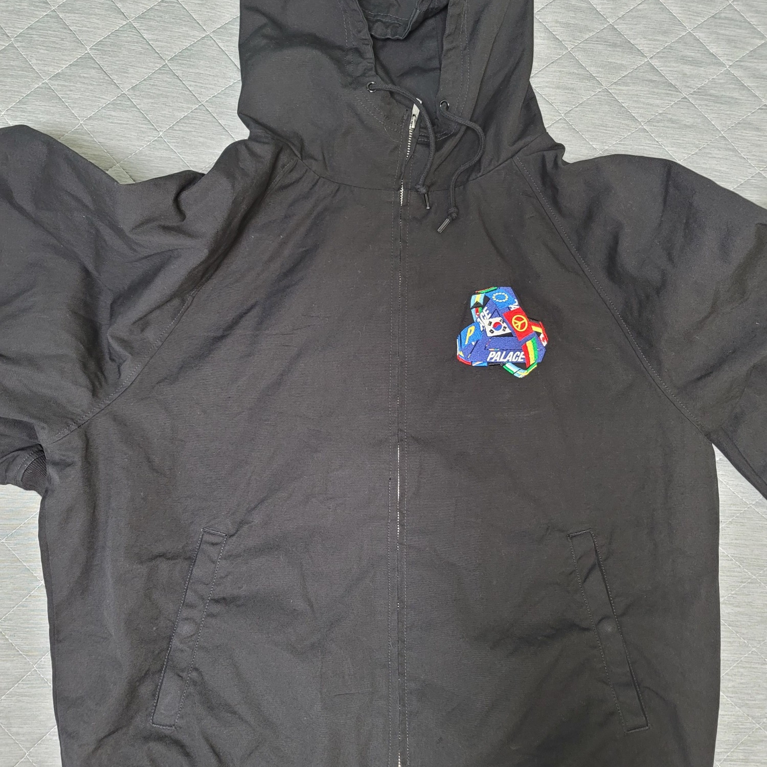 Palace Tri-Flag Hooded Jacket Black - 21SS 착용 스타일 - 2