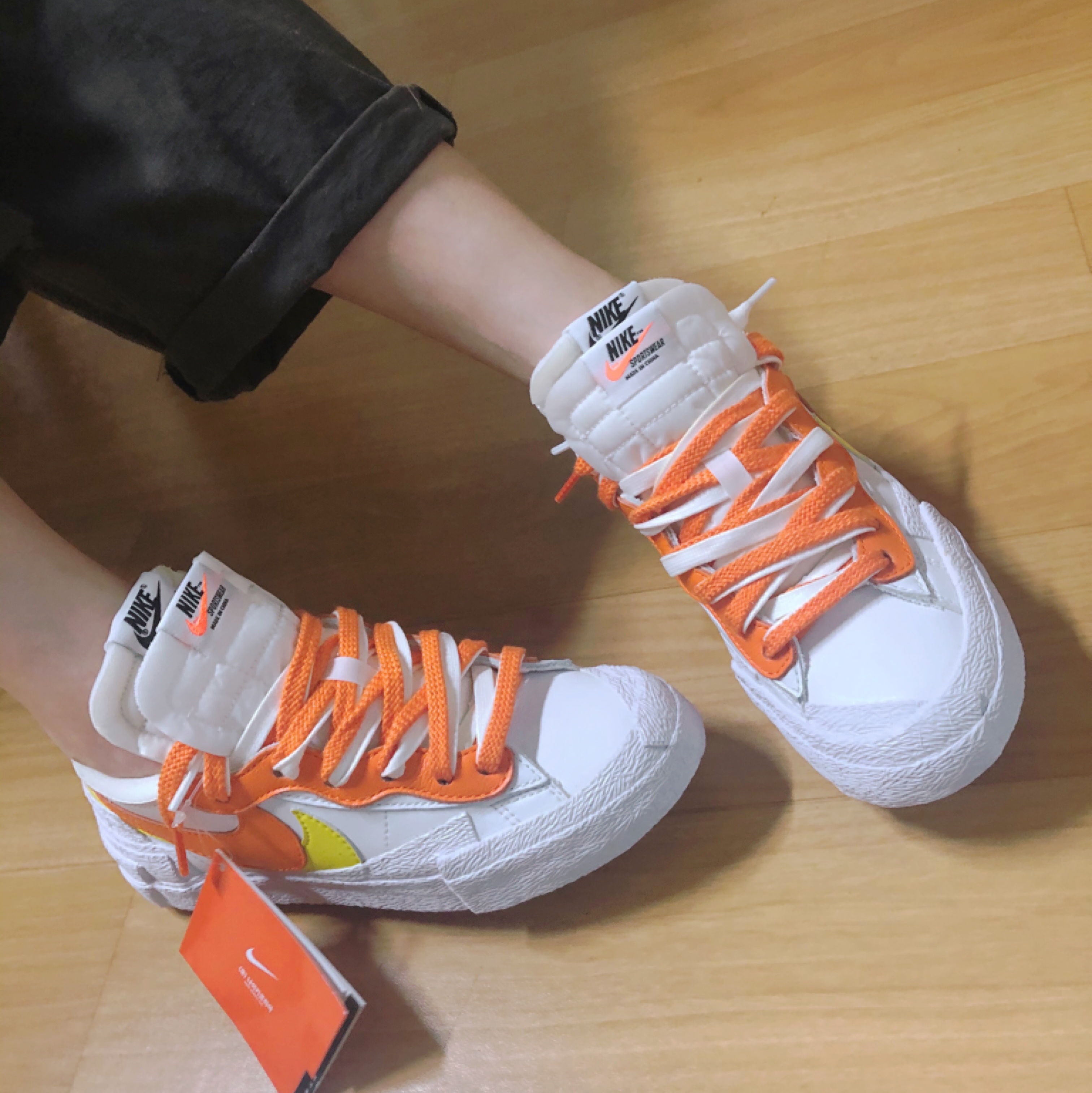 Nike x Sacai Blazer Low Magma Orange 착용 스타일
