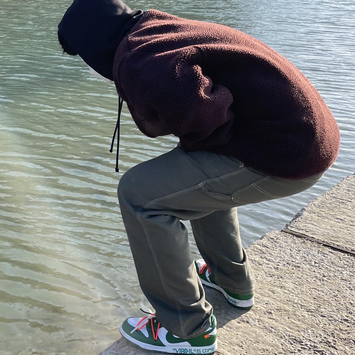 Nike x Off-White Dunk Low Pine Green 착용 스타일