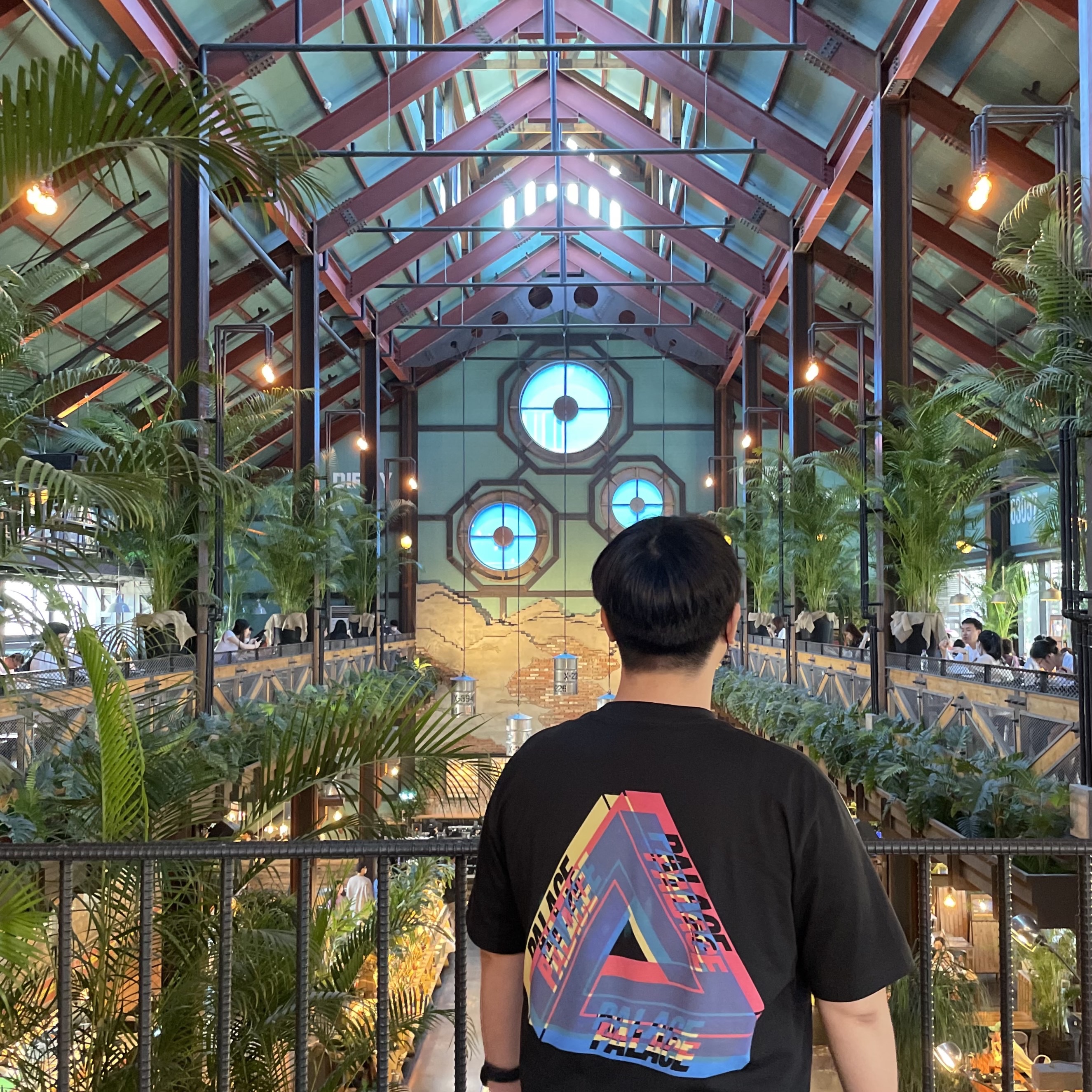 Palace Tri-Ferg Colour Blur T-Shirt Black - 20FW 착용 스타일