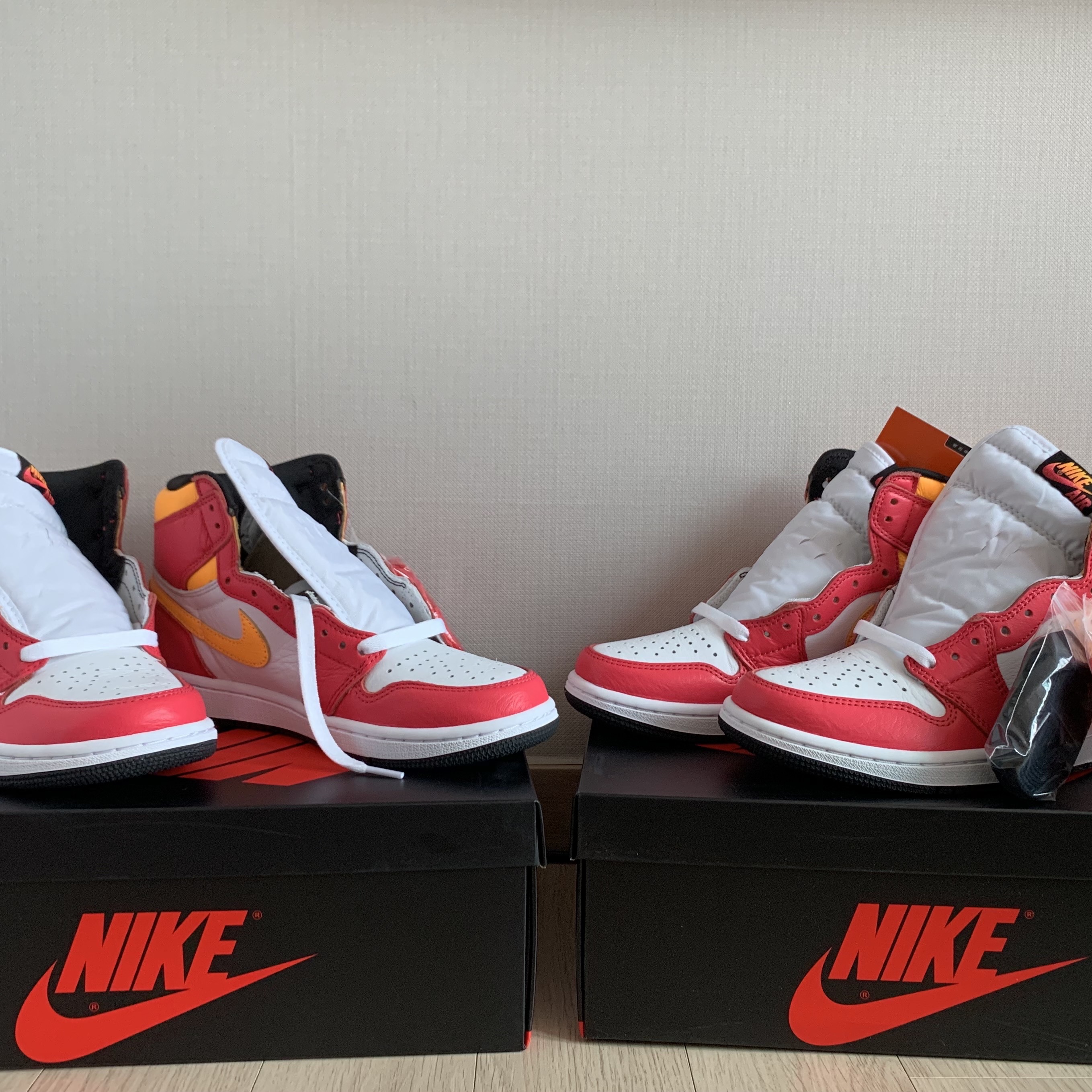 Jordan 1 Retro High OG Light Fusion Red 착용 스타일