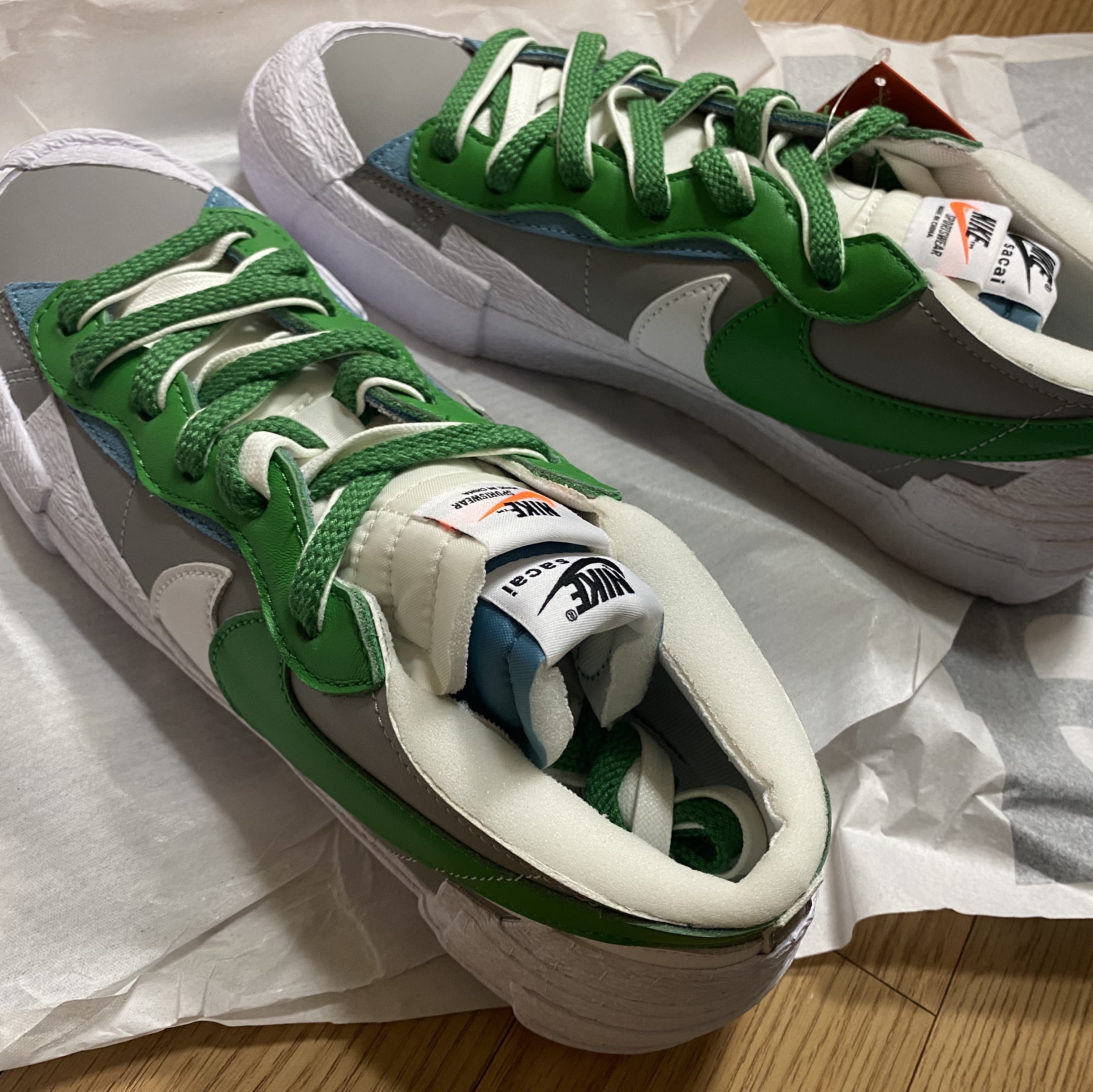 Nike x Sacai Blazer Low Classic Green 착용 스타일 - 1