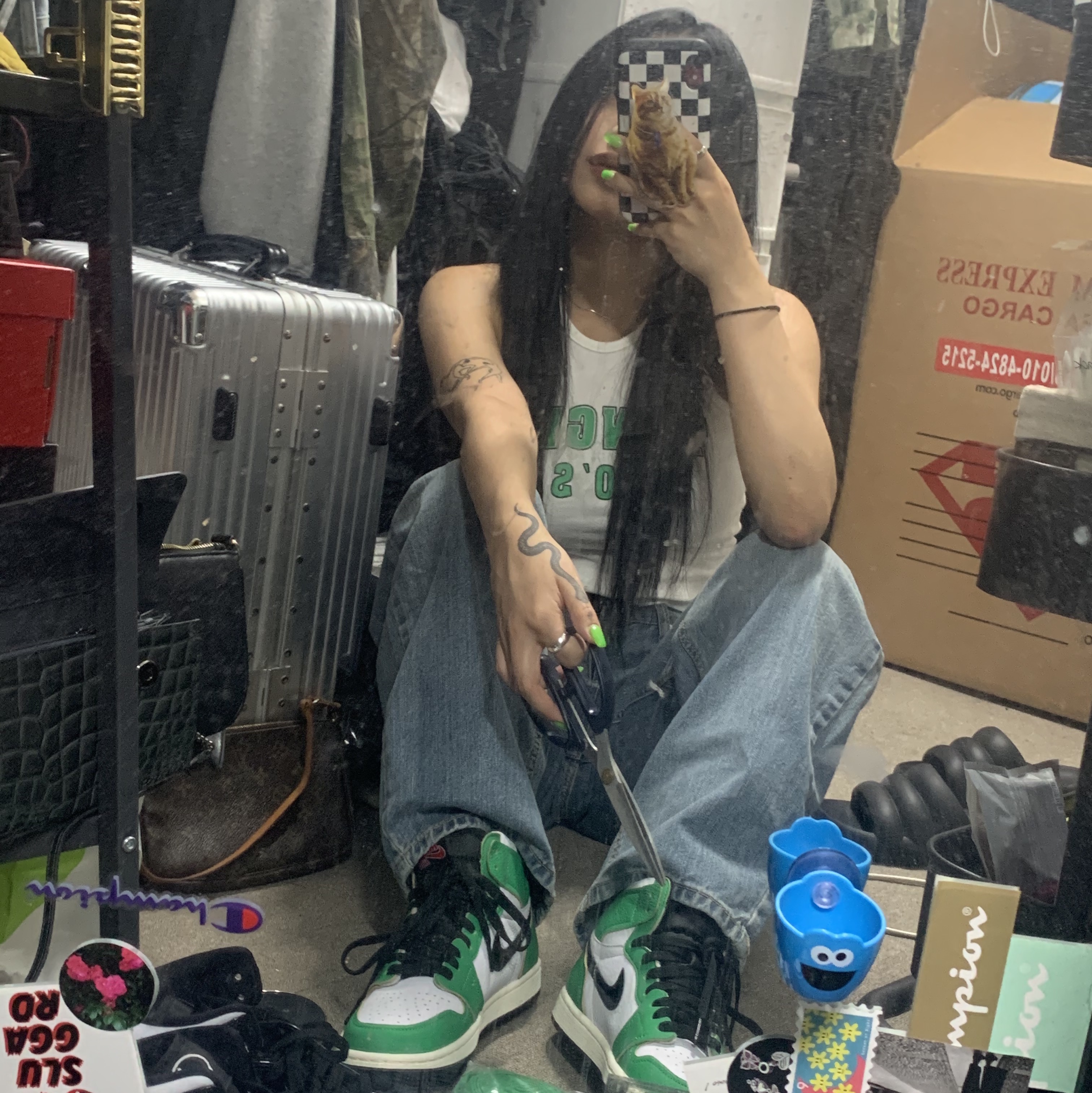 (W) Jordan 1 Retro High OG Lucky Green 착용 스타일