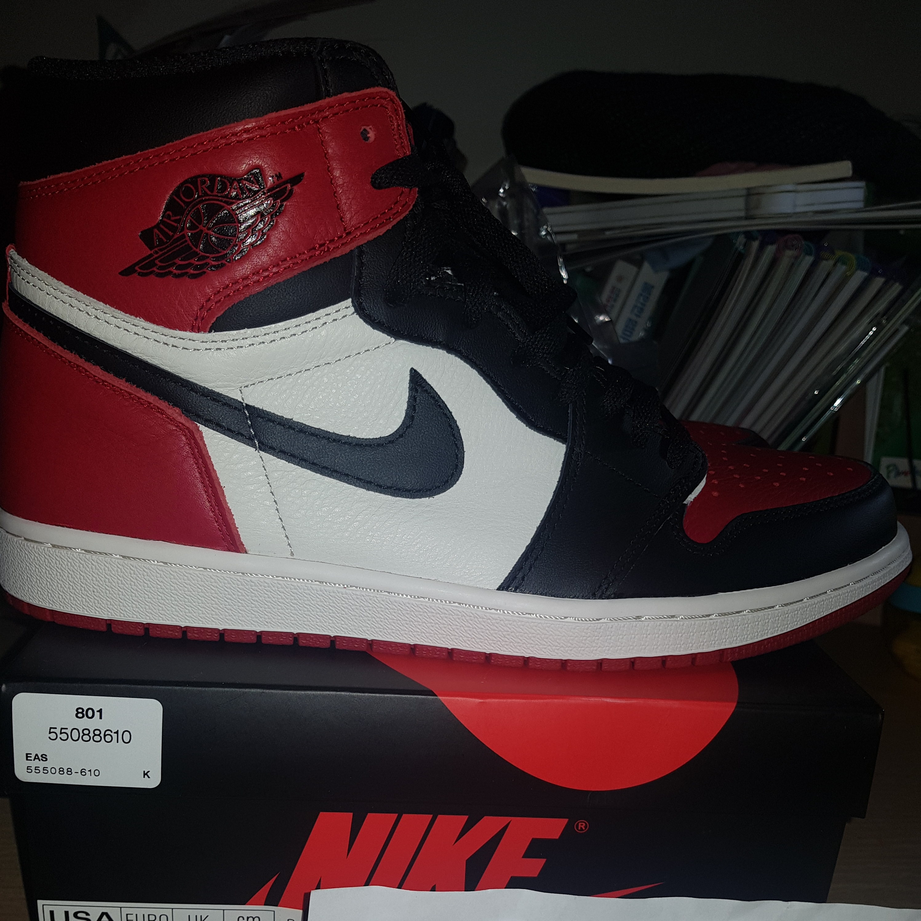 Jordan 1 Retro High OG Bred Toe 착용 스타일