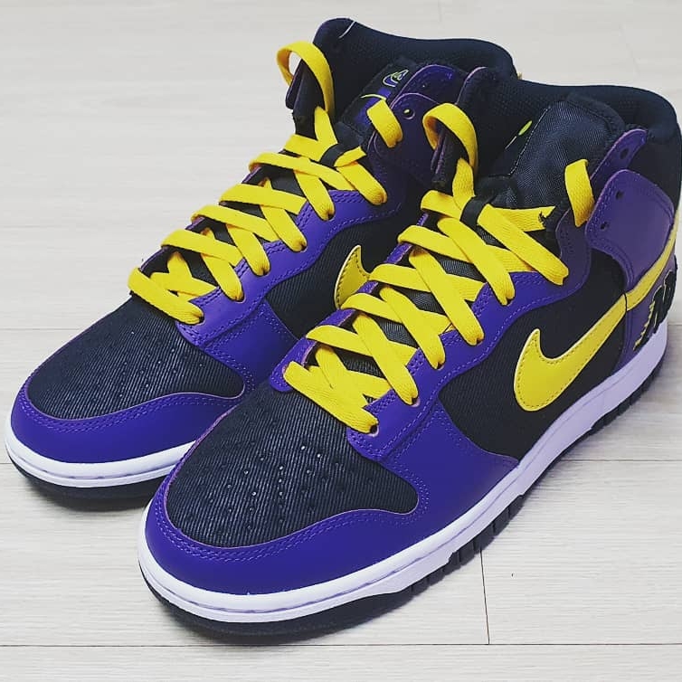 Nike Dunk High PRM EMB Court Purple 착용 스타일 - 2