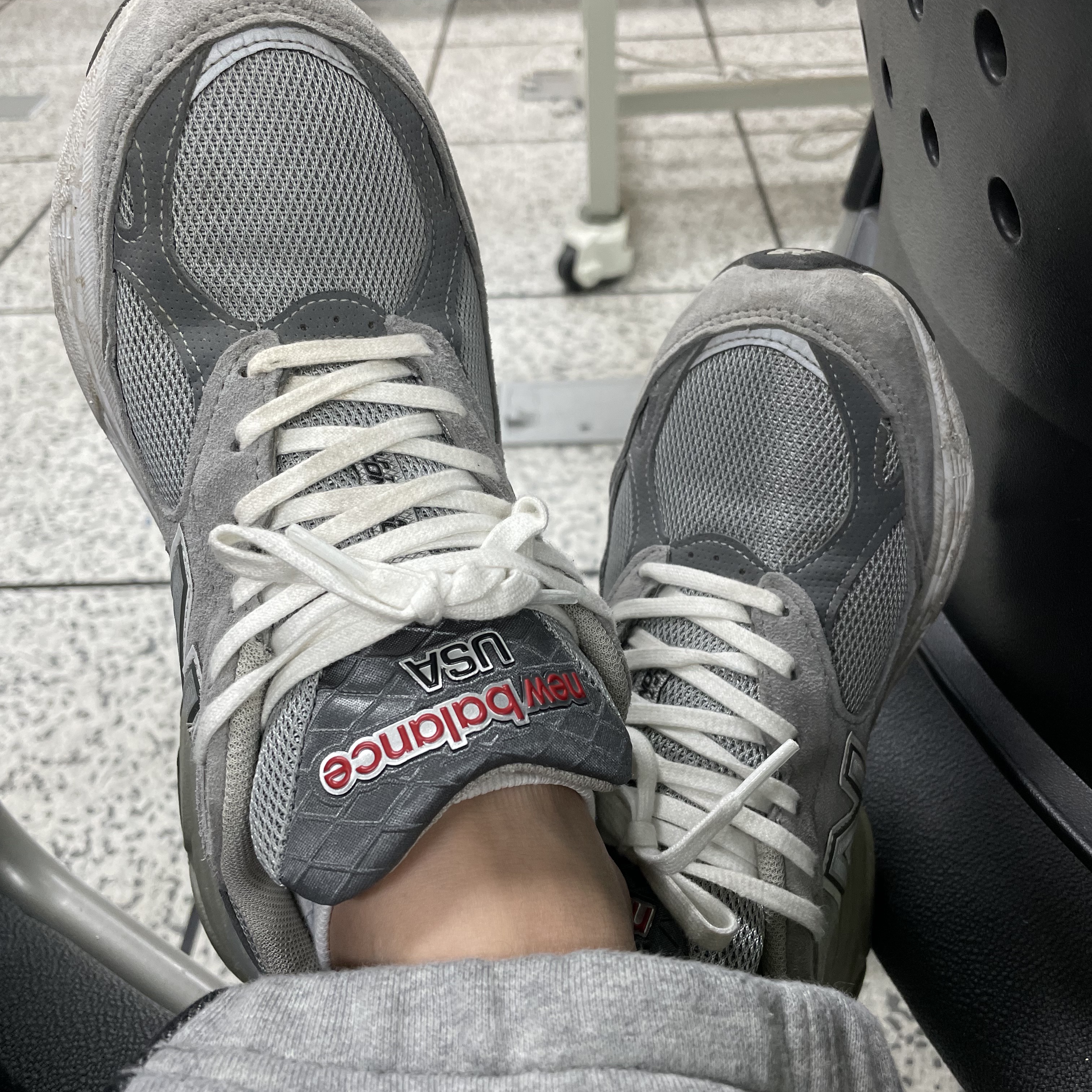 New Balance 990v3 Made in USA Grey - D Standard 착용 스타일 - 2