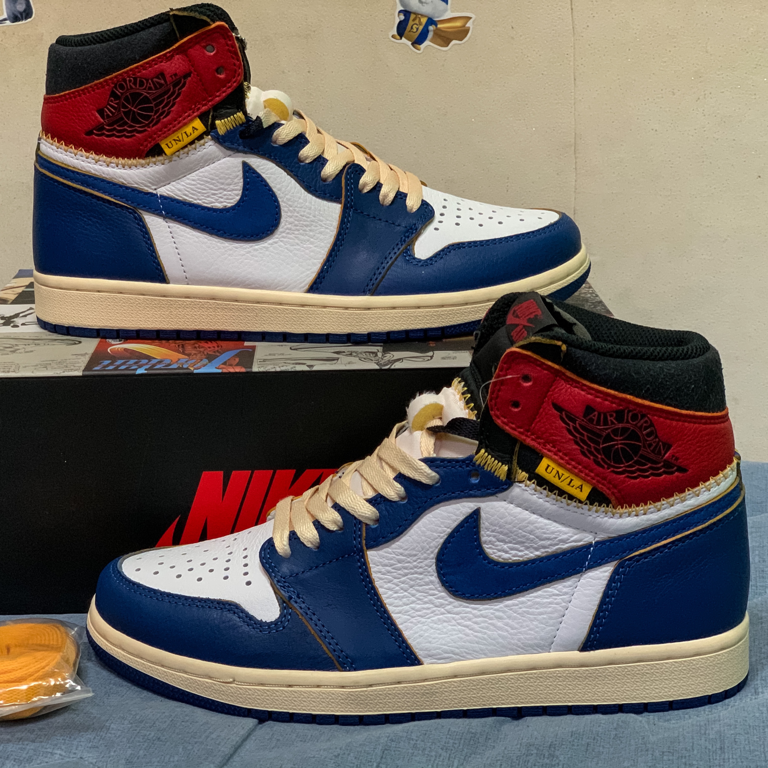 Jordan 1 x Union Retro High Blue Toe 착용 스타일 - 2