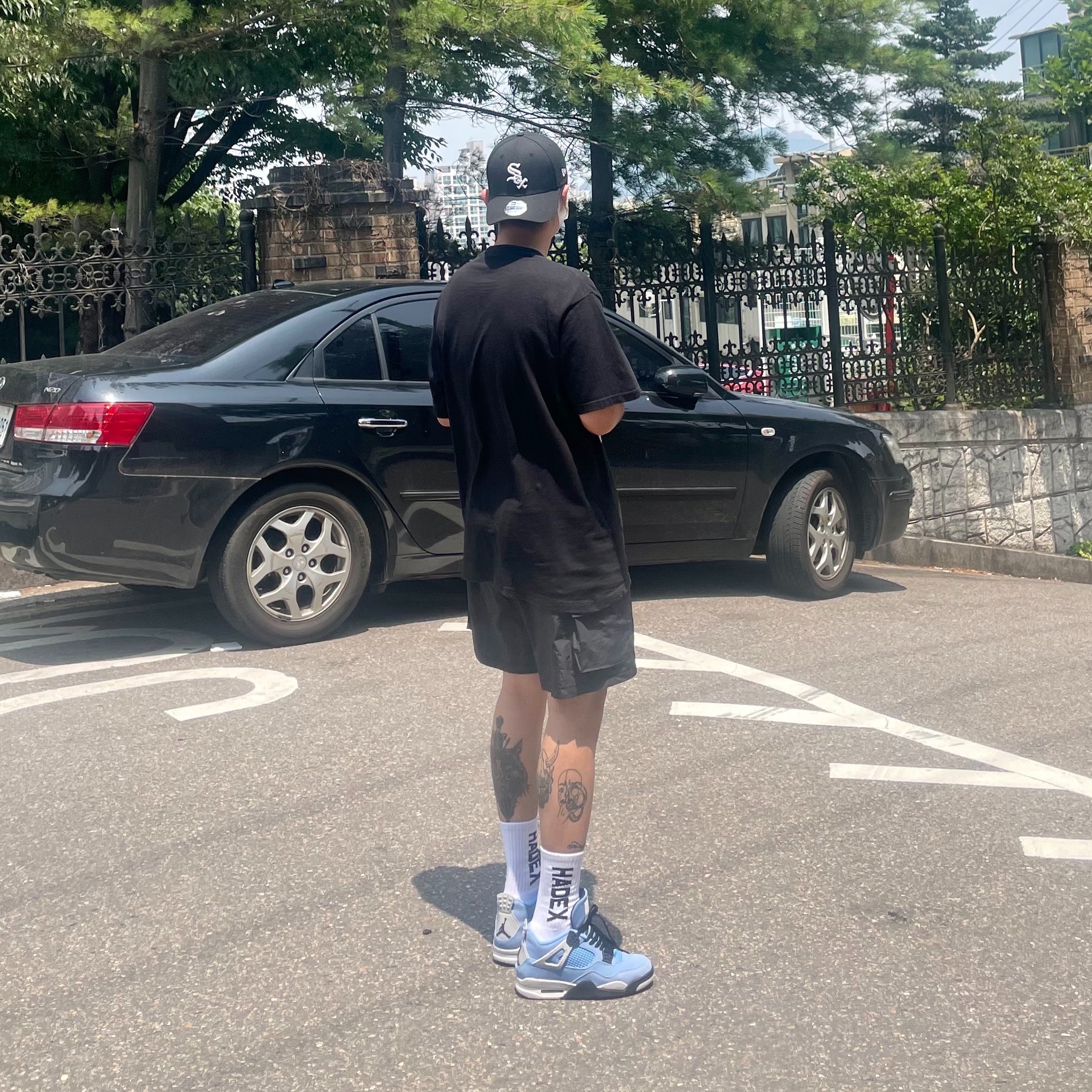 Jordan 4 Retro University Blue 착용 스타일