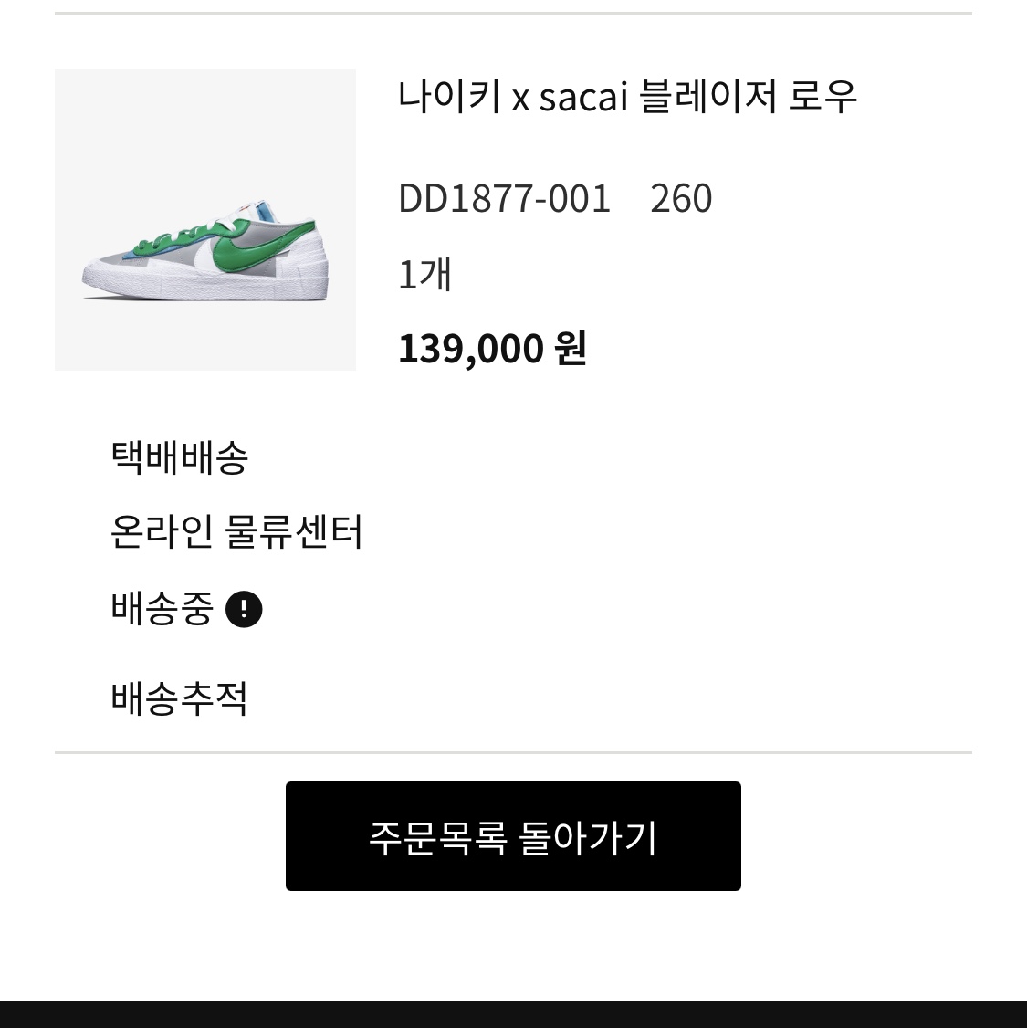 Nike x Sacai Blazer Low Classic Green 착용 스타일 - 2