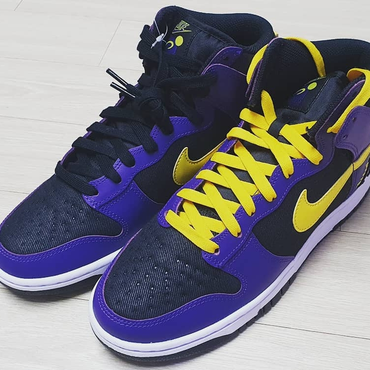 Nike Dunk High PRM EMB Court Purple 착용 스타일 - 1