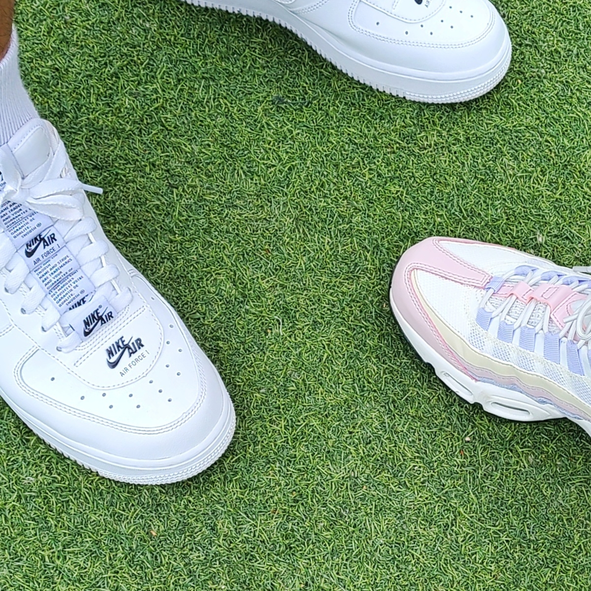 Nike Air Force 1 '07 Low Added Air White, (W) Nike Air Max 95 Barely Rose 착용 스타일 - 2