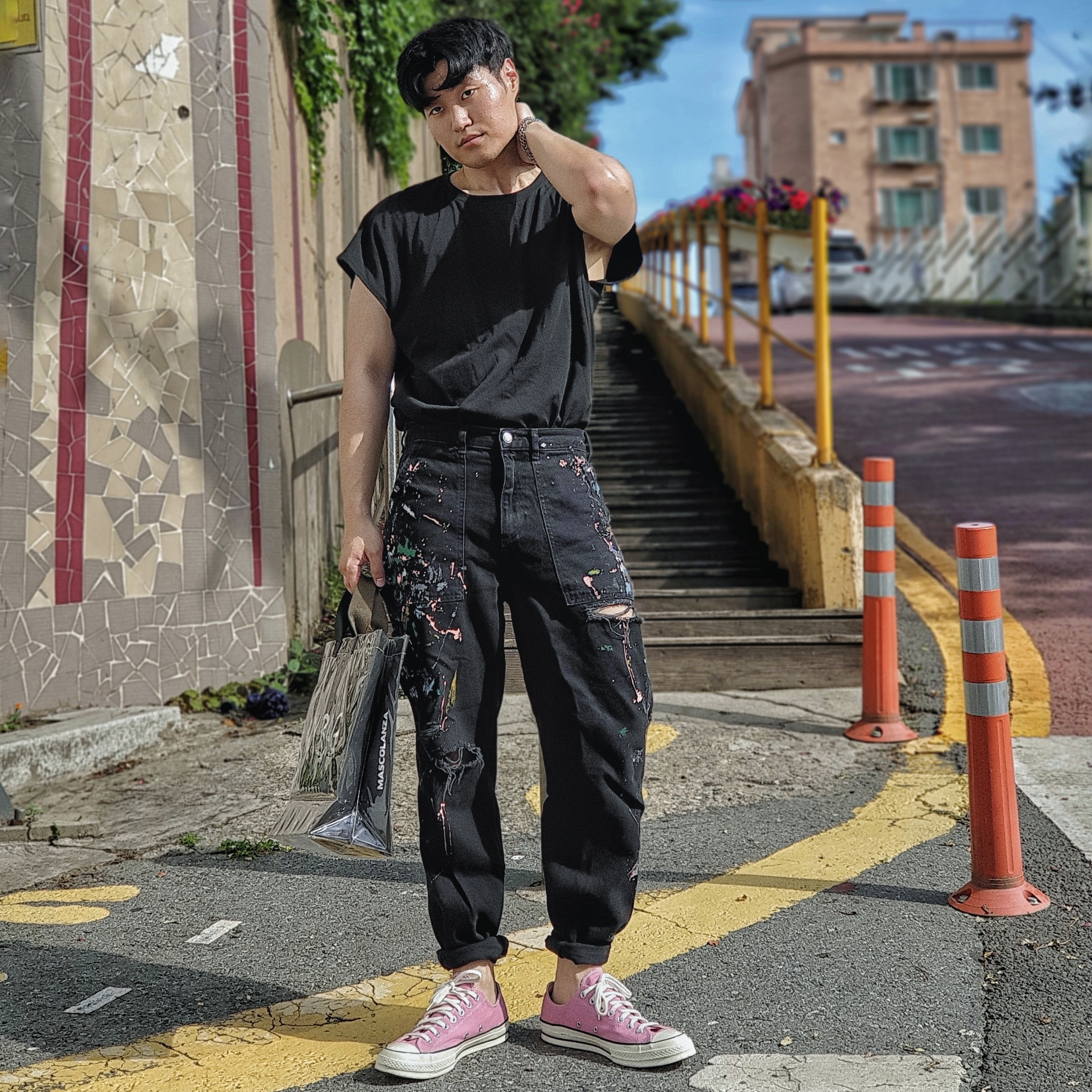 Converse Chuck 70 High Magic Flamingo 착용 스타일 - 1