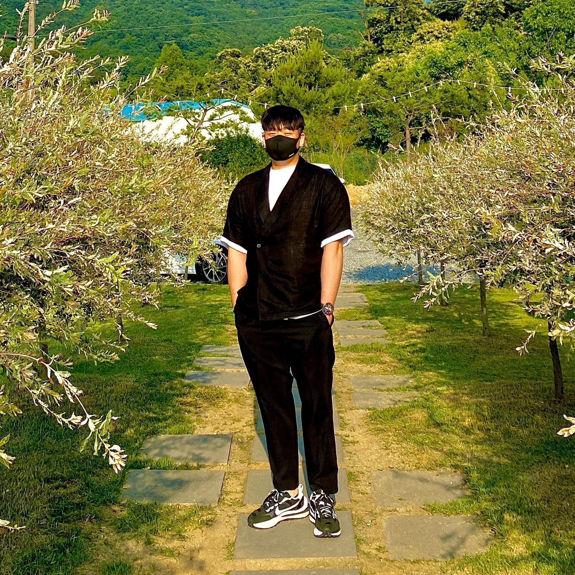 Nike x Sacai VaporWaffle Black White 착용 스타일