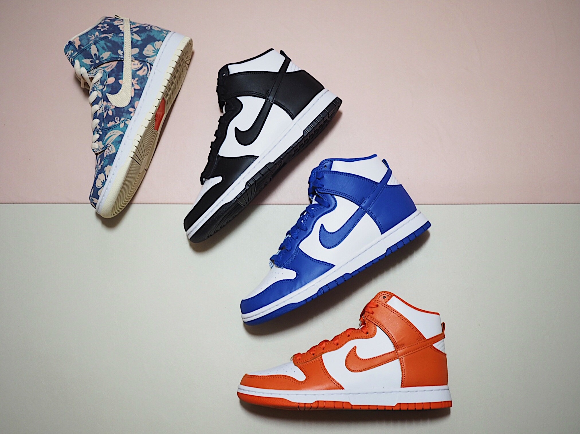 Nike SB Dunk High Pro Hawaii, Nike Dunk High Retro Black and White 착용 스타일 - 3