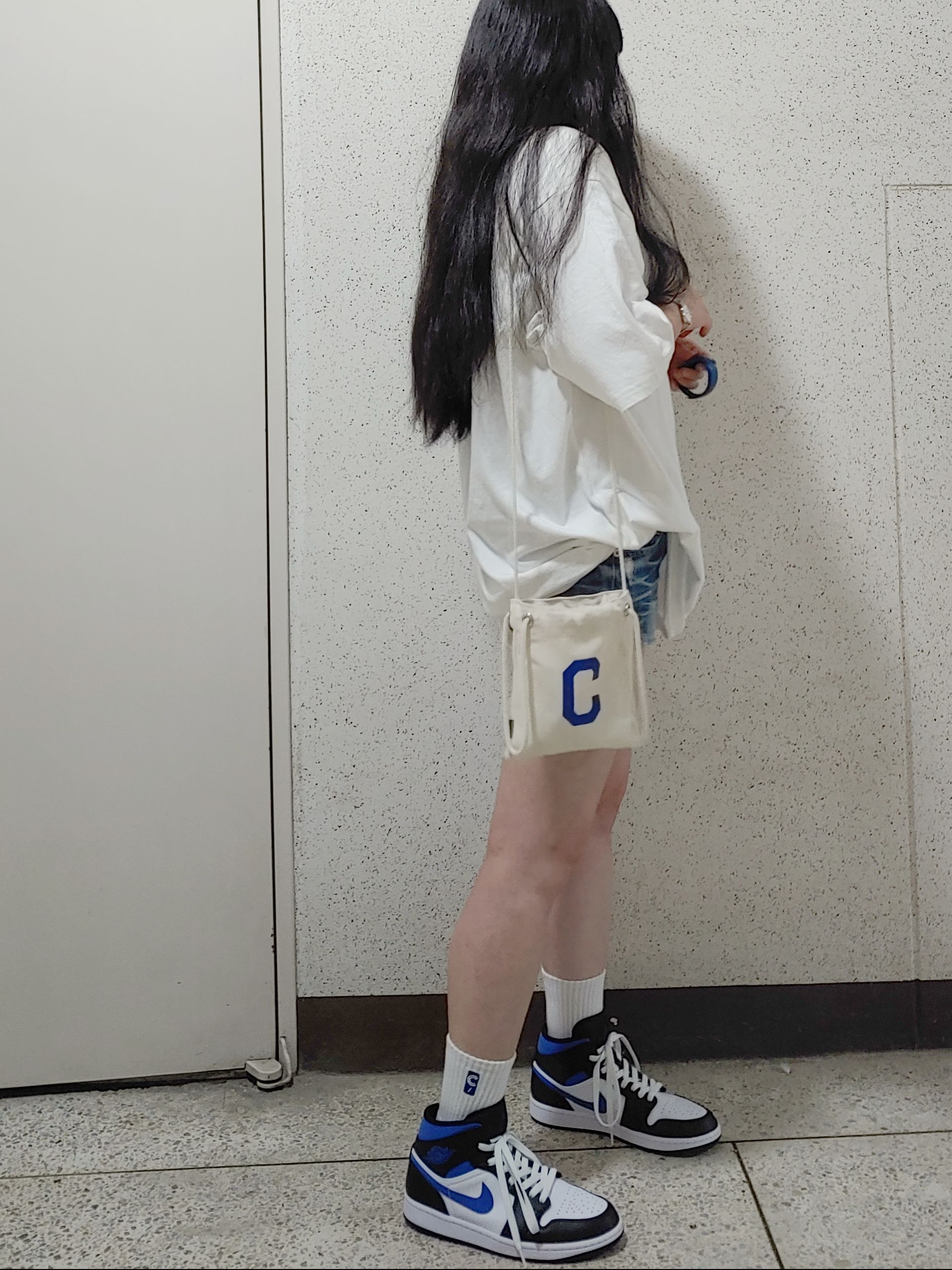 Jordan 1 Mid Racer Blue 착용 스타일 - 1