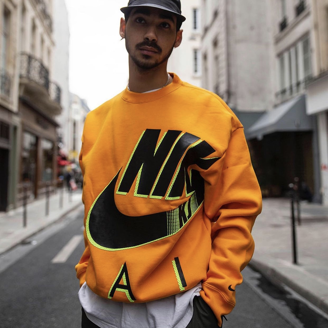 Nike x Kim Jones Fleece Crew Circuit Orange - Asia 착용 스타일 - 2