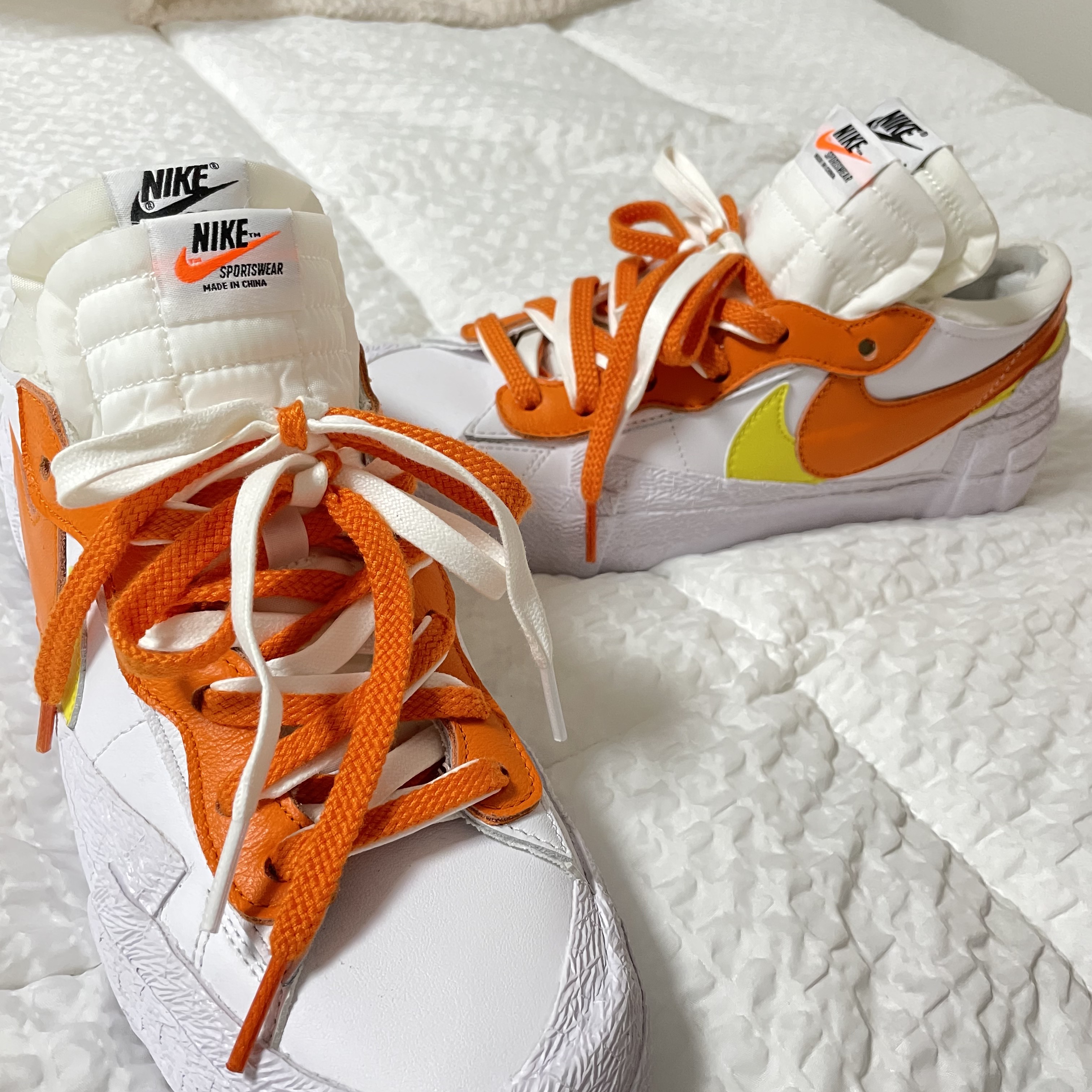 Nike x Sacai Blazer Low Magma Orange 착용 스타일 - 1