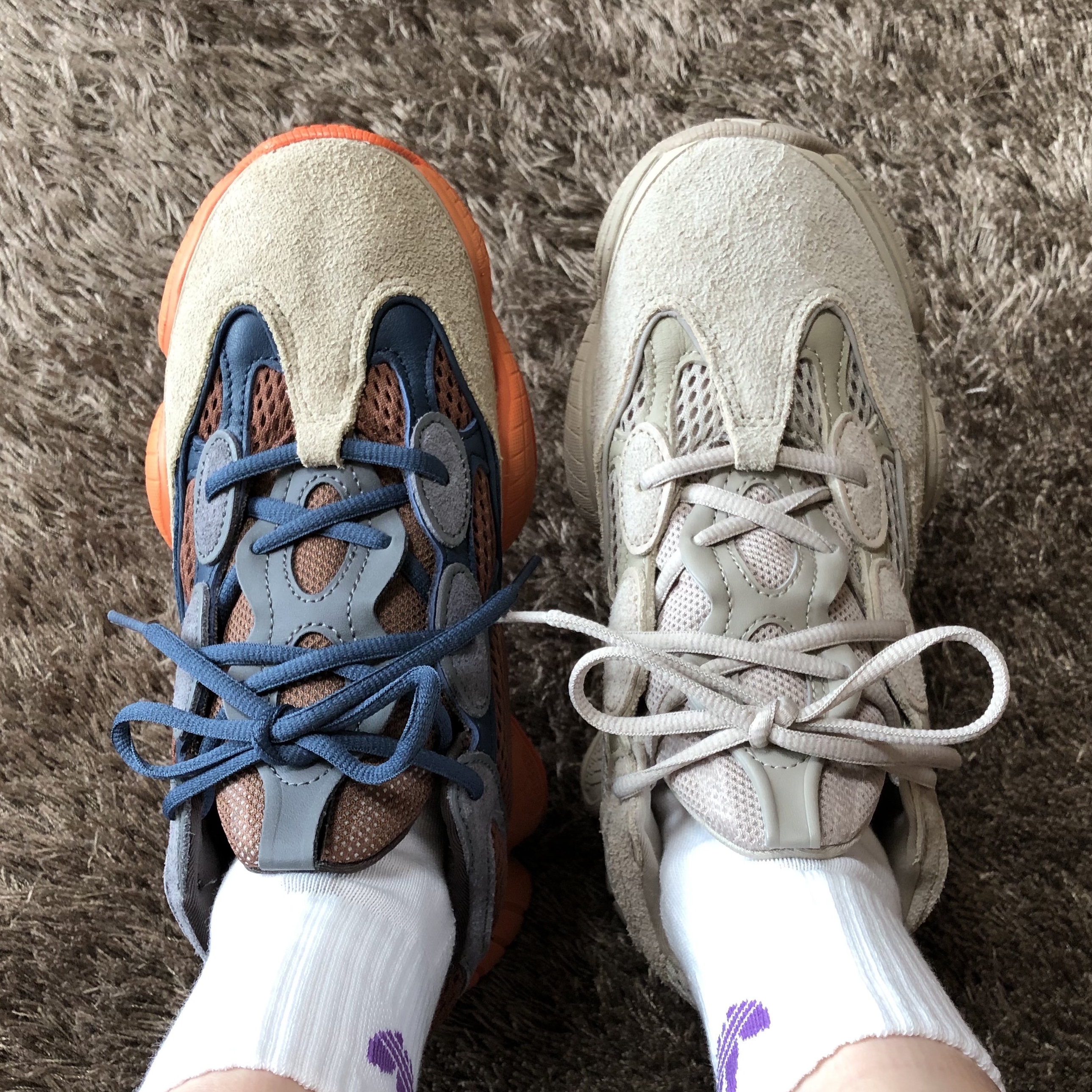 Adidas Yeezy 500 Enflame, Adidas Yeezy 500 Taupe Light 착용 스타일 - 2
