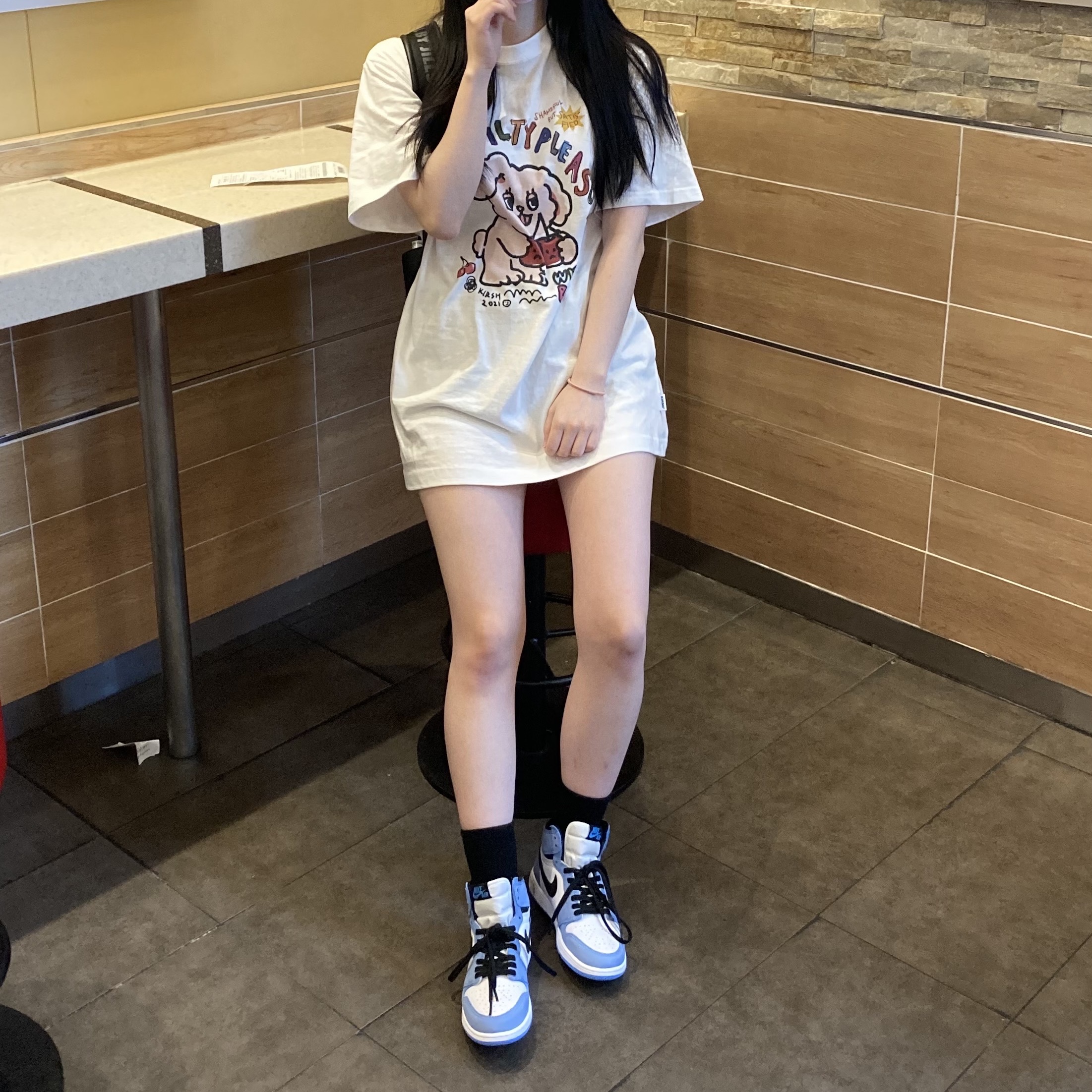 (GS) Jordan 1 Retro High OG University Blue 착용 스타일