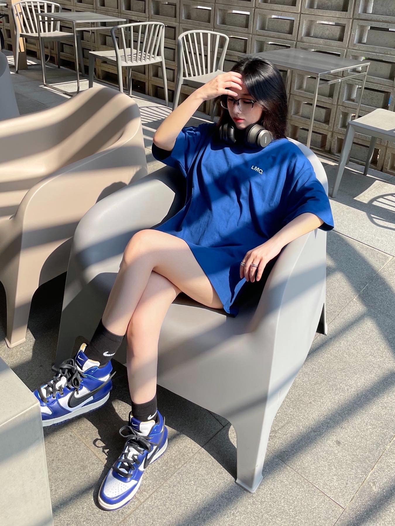 Nike x Ambush Dunk High Deep Royal Blue 착용 스타일 - 1