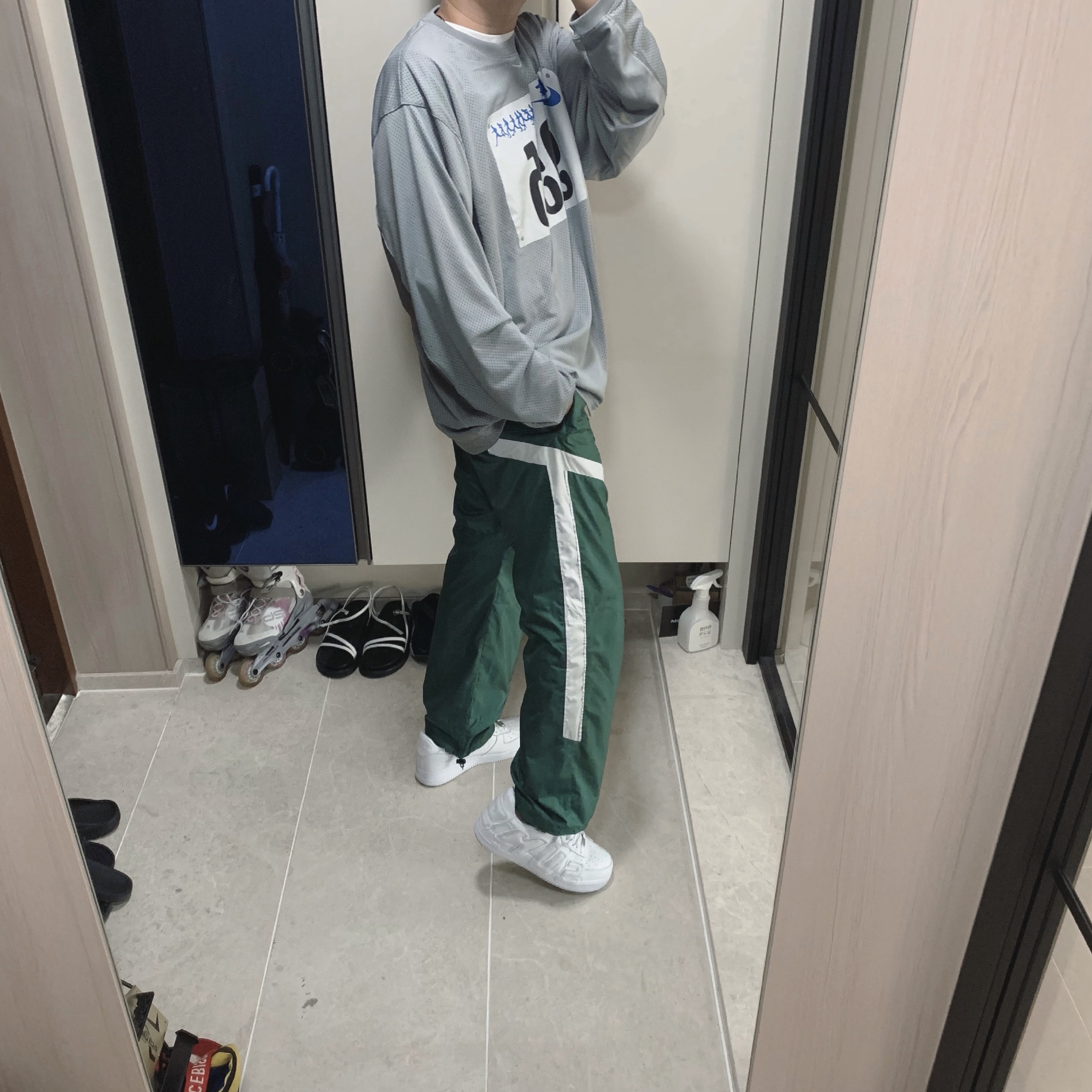 Nike x Cactus Plant Flea Market L/S Jersey Grey - US/EU 착용 스타일 - 1