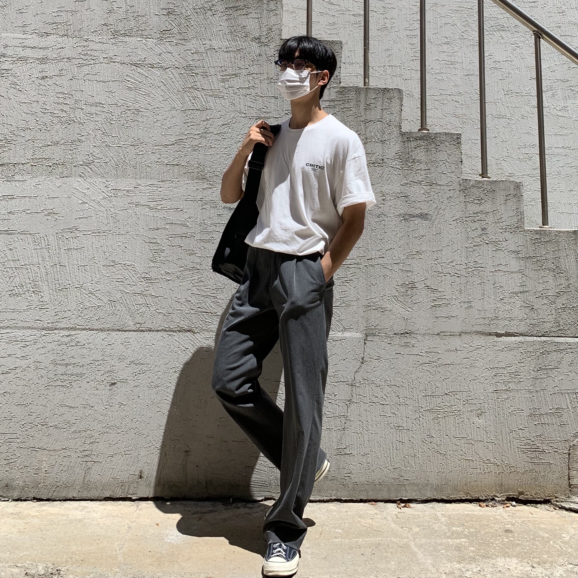 Converse Chuck 70 Hi Black 착용 스타일 - 1