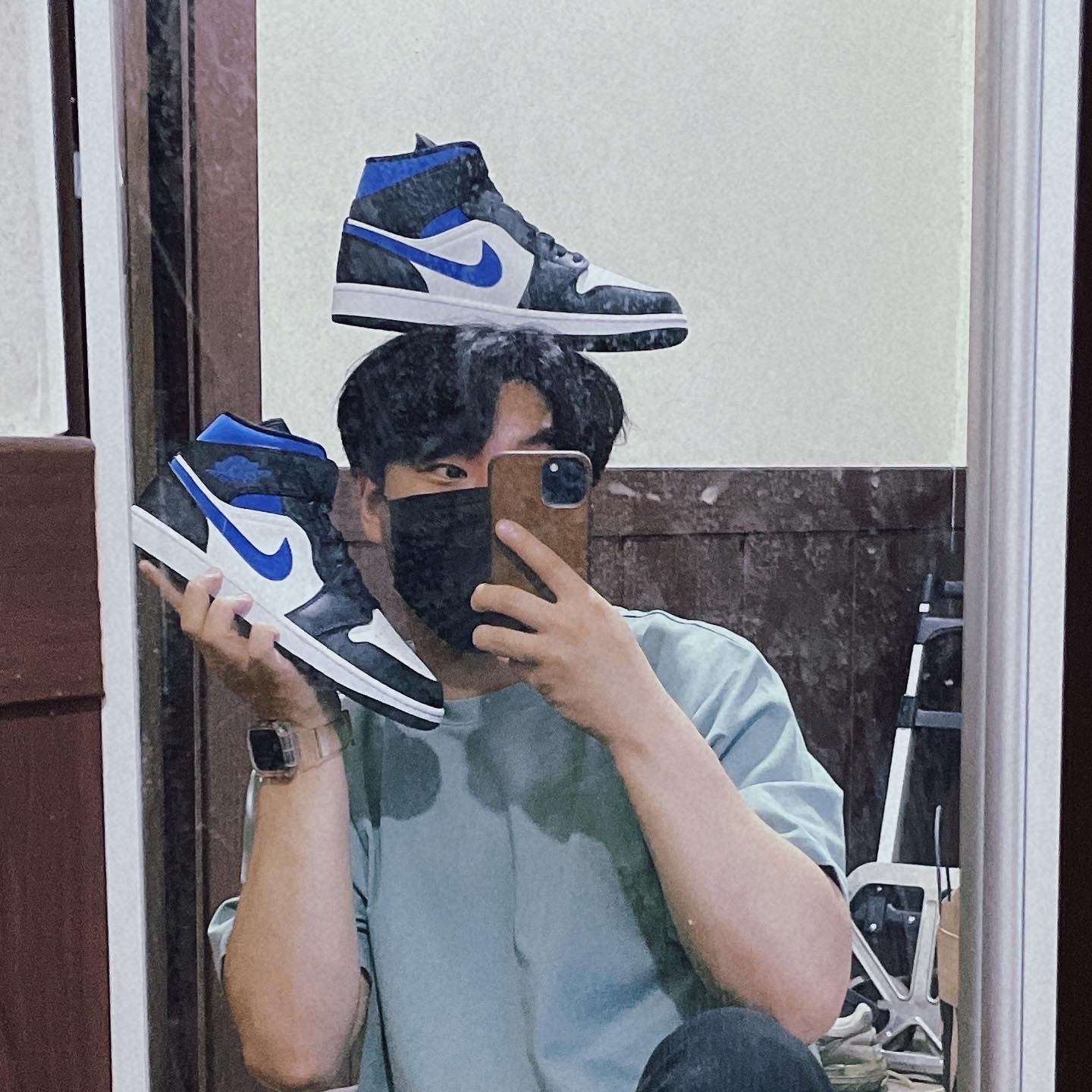 Jordan 1 Mid Racer Blue, Nike x Peaceminusone Air Force 1 Low Para-Noise 2.0 착용 스타일 - 1