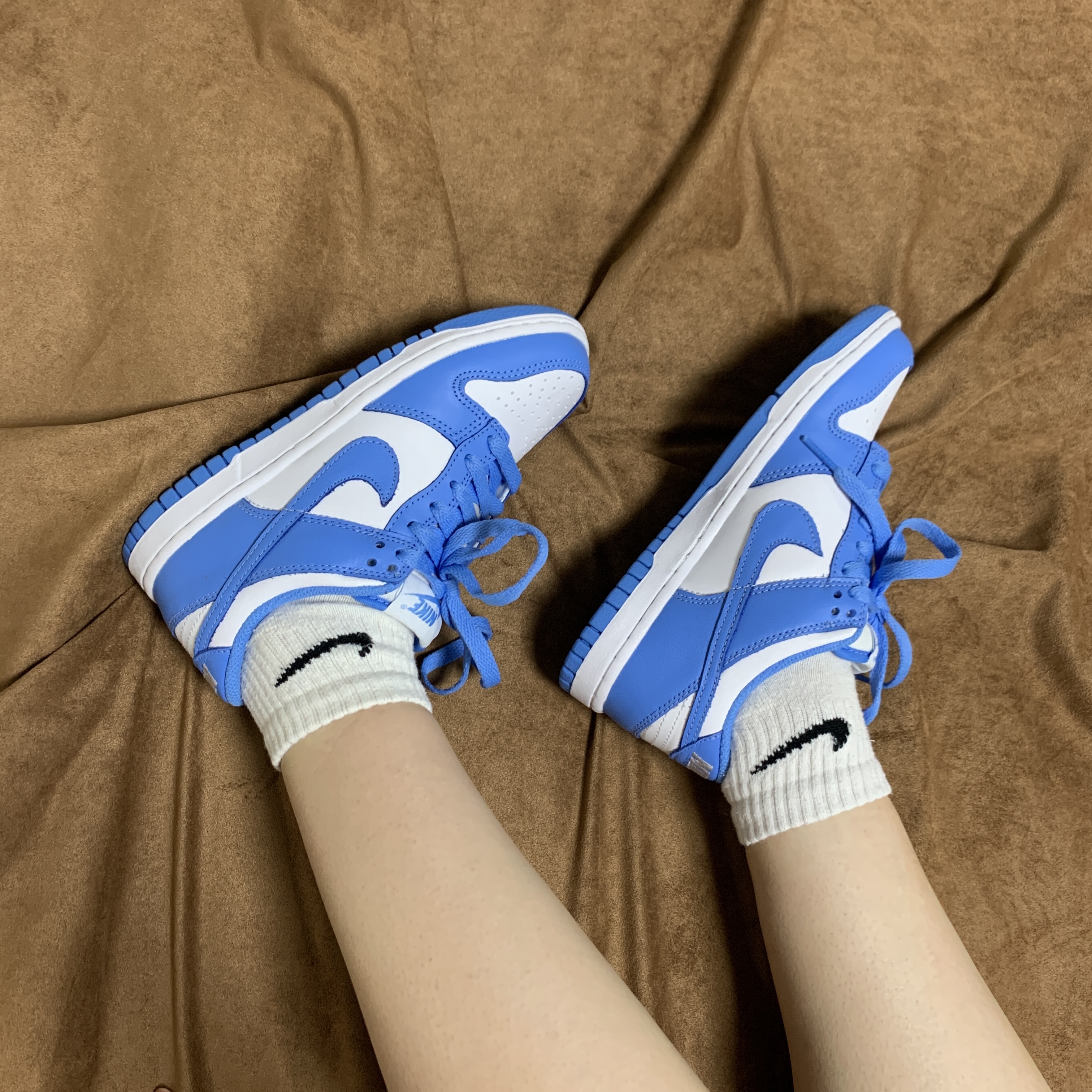 (GS) Nike Dunk Low University Blue, (PS) Nike Dunk Low Black 착용 스타일 - 1