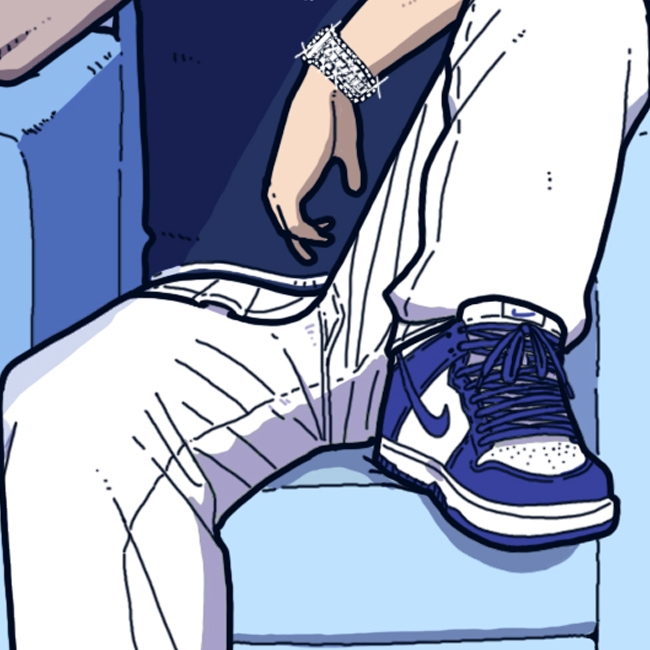 Nike Dunk High Retro Game Royal 착용 스타일 - 4