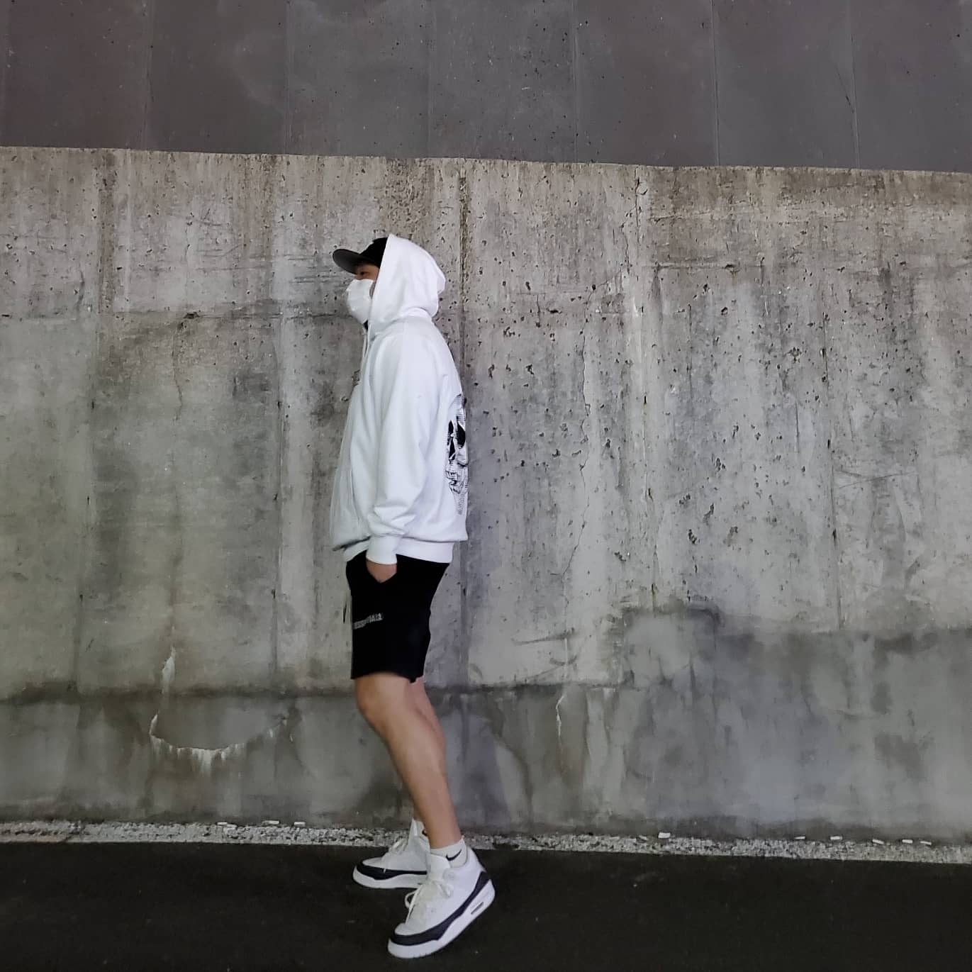 Jordan 3 x Fragment Retro SP White Black, Palace Tri-Crusher Hood White - 20FW 착용 스타일 - 2