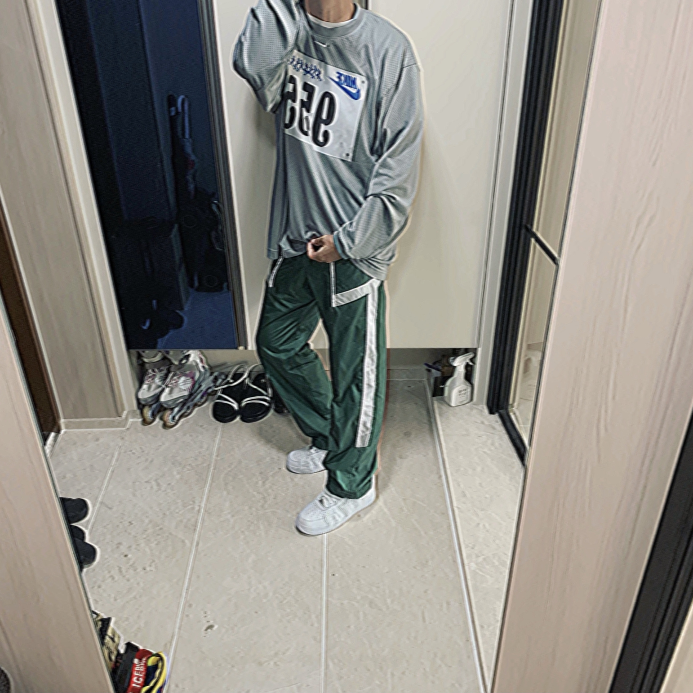 Nike x Cactus Plant Flea Market L/S Jersey Grey - US/EU 착용 스타일 - 2