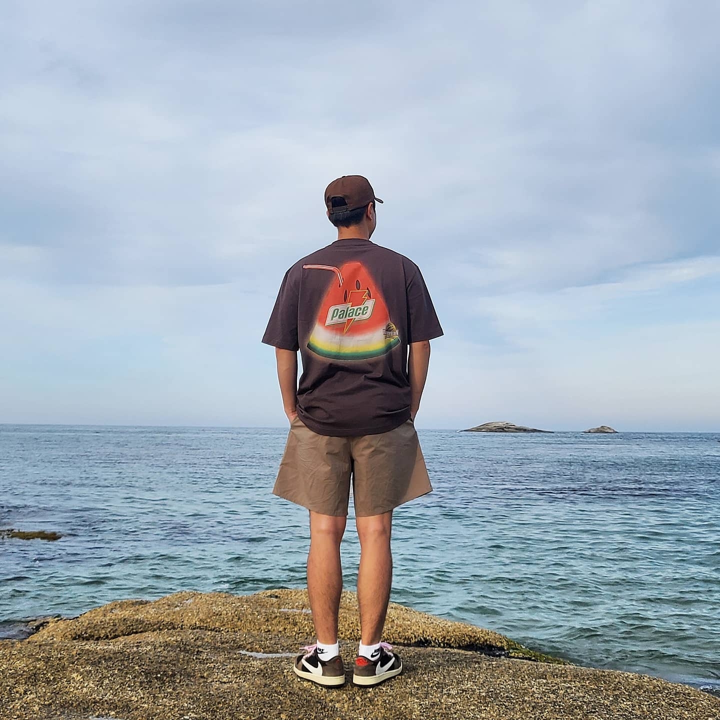 Palace Sugar T-Shirt Brown - 21SS, Jordan 1 x Travis Scott Retro Low OG SP Mocha 착용 스타일