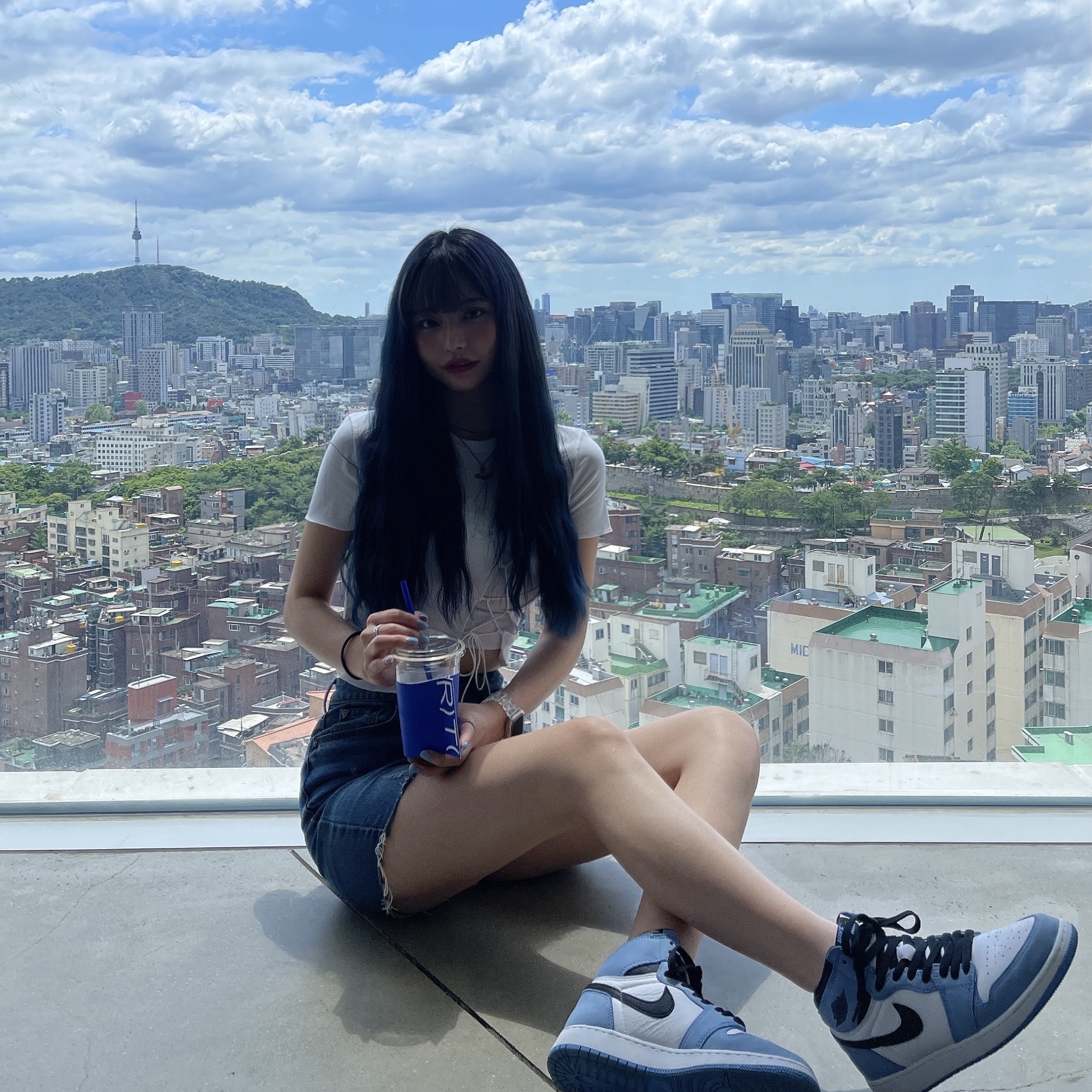 (GS) Jordan 1 Retro High OG University Blue 착용 스타일