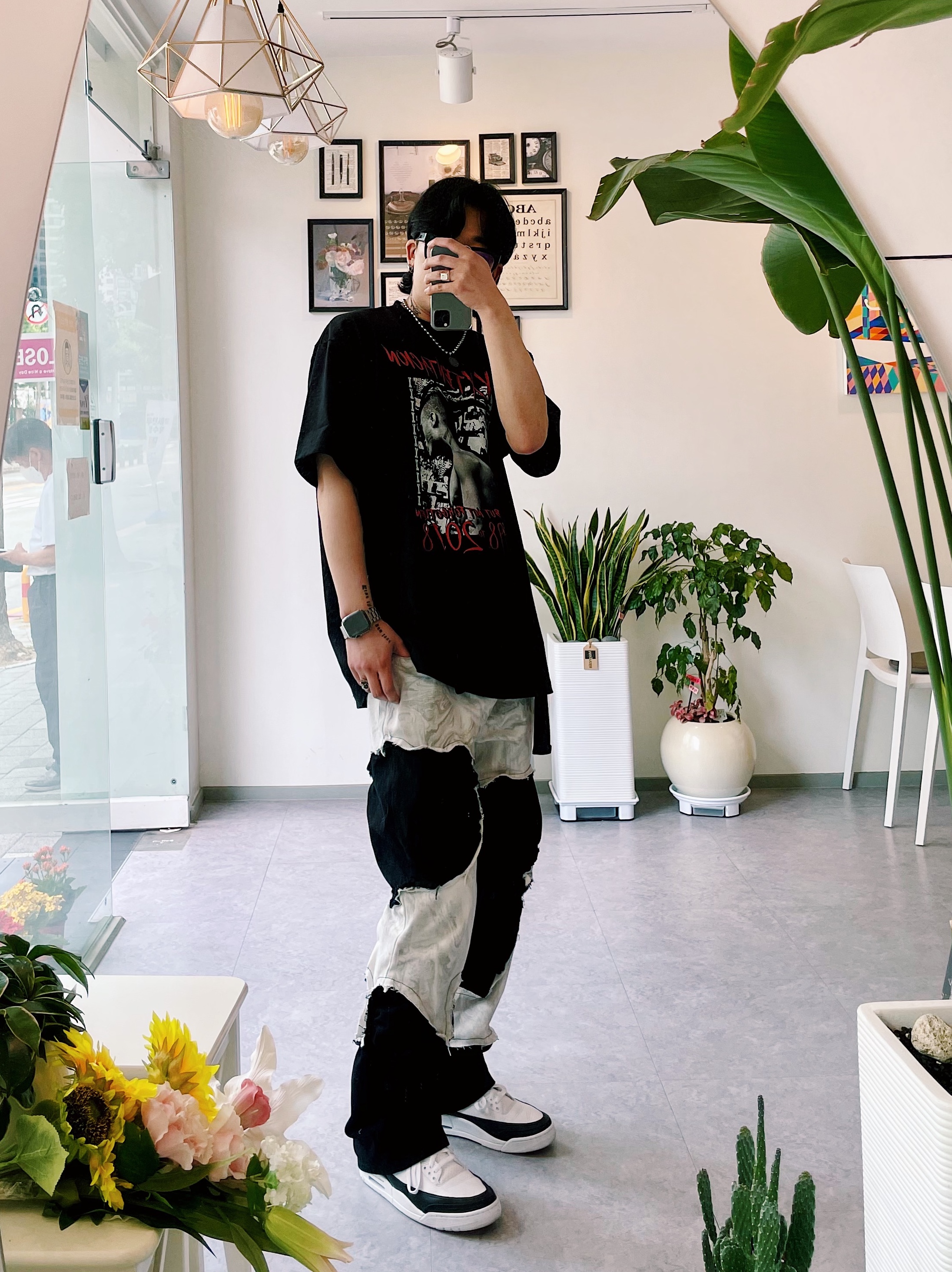 Jordan 3 x Fragment Retro SP White Black 착용 스타일