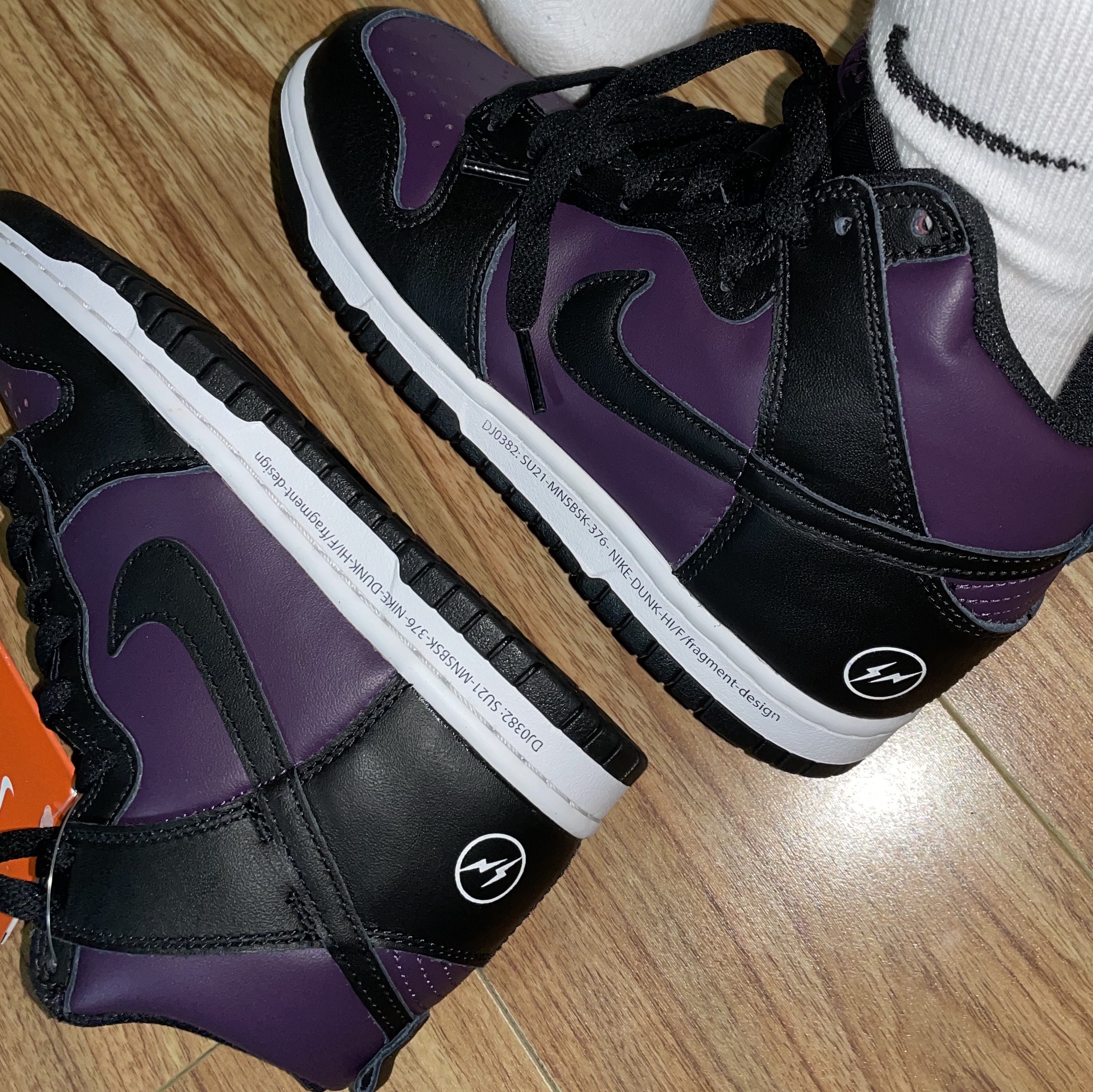 Nike x Fragment Dunk High Black 착용 스타일