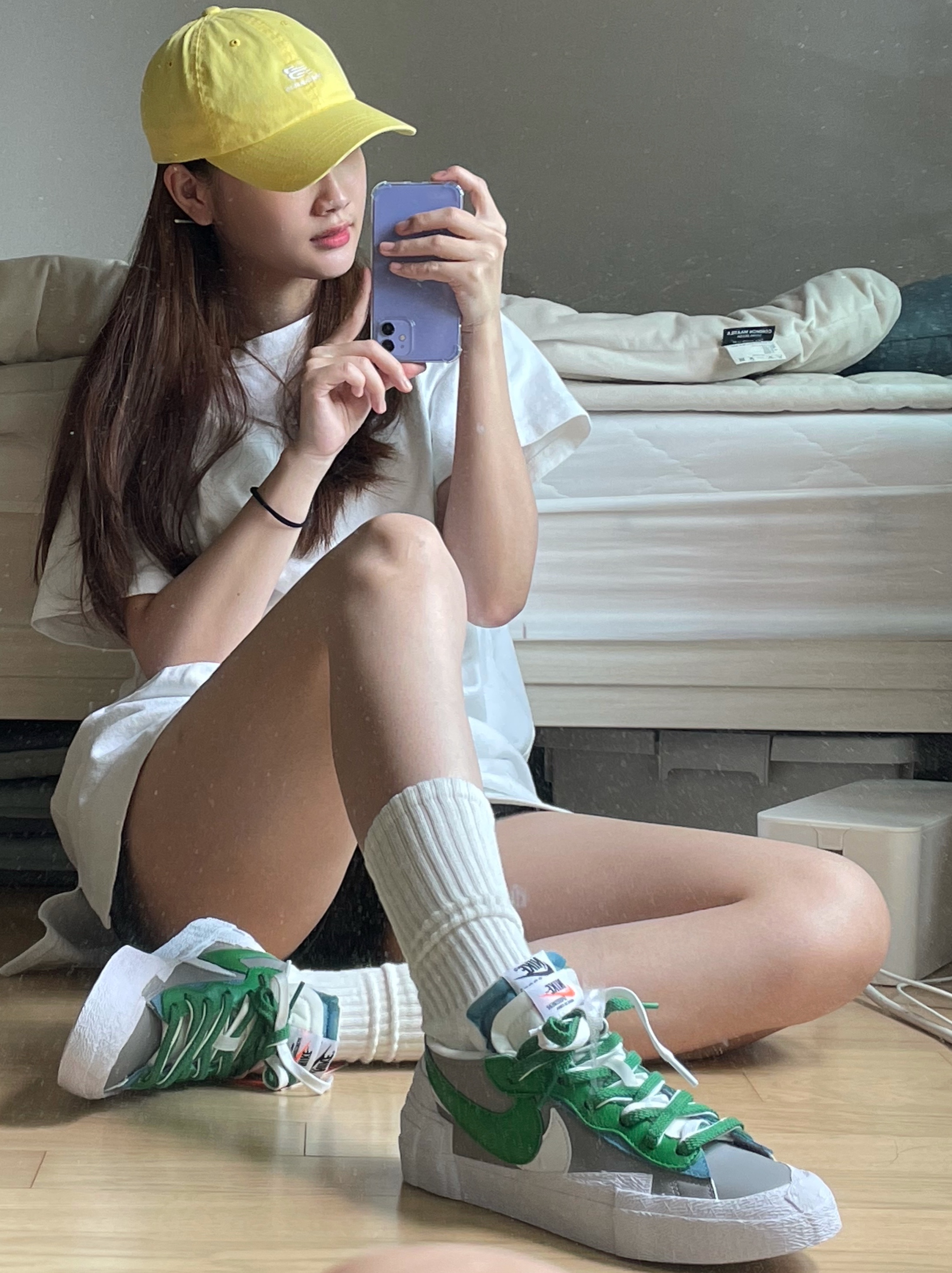Nike x Sacai Blazer Low Classic Green 착용 스타일
