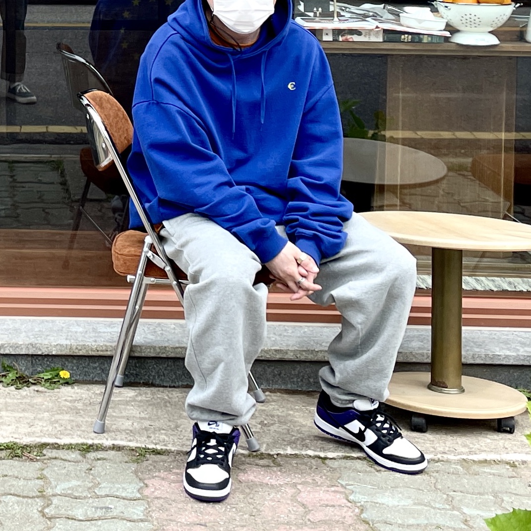 Nike SB Dunk Low Pro Court Purple, Nike x Stussy NRG ZR Fleece Pants Heather Grey - US/EU 착용 스타일