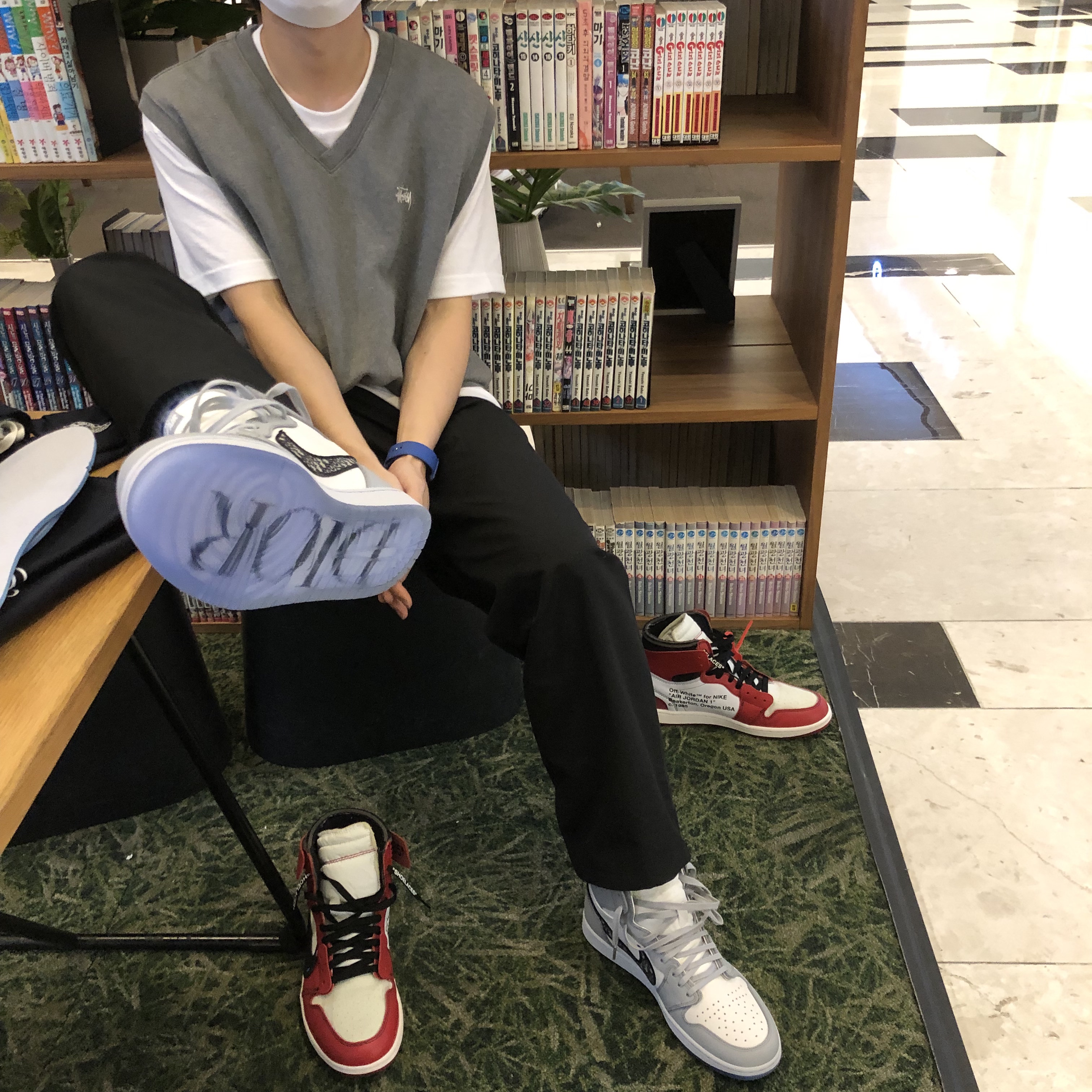 Jordan 1 x Off-White Retro High Chicago The Ten, Jordan 1 x Dior High OG 착용 스타일 - 2