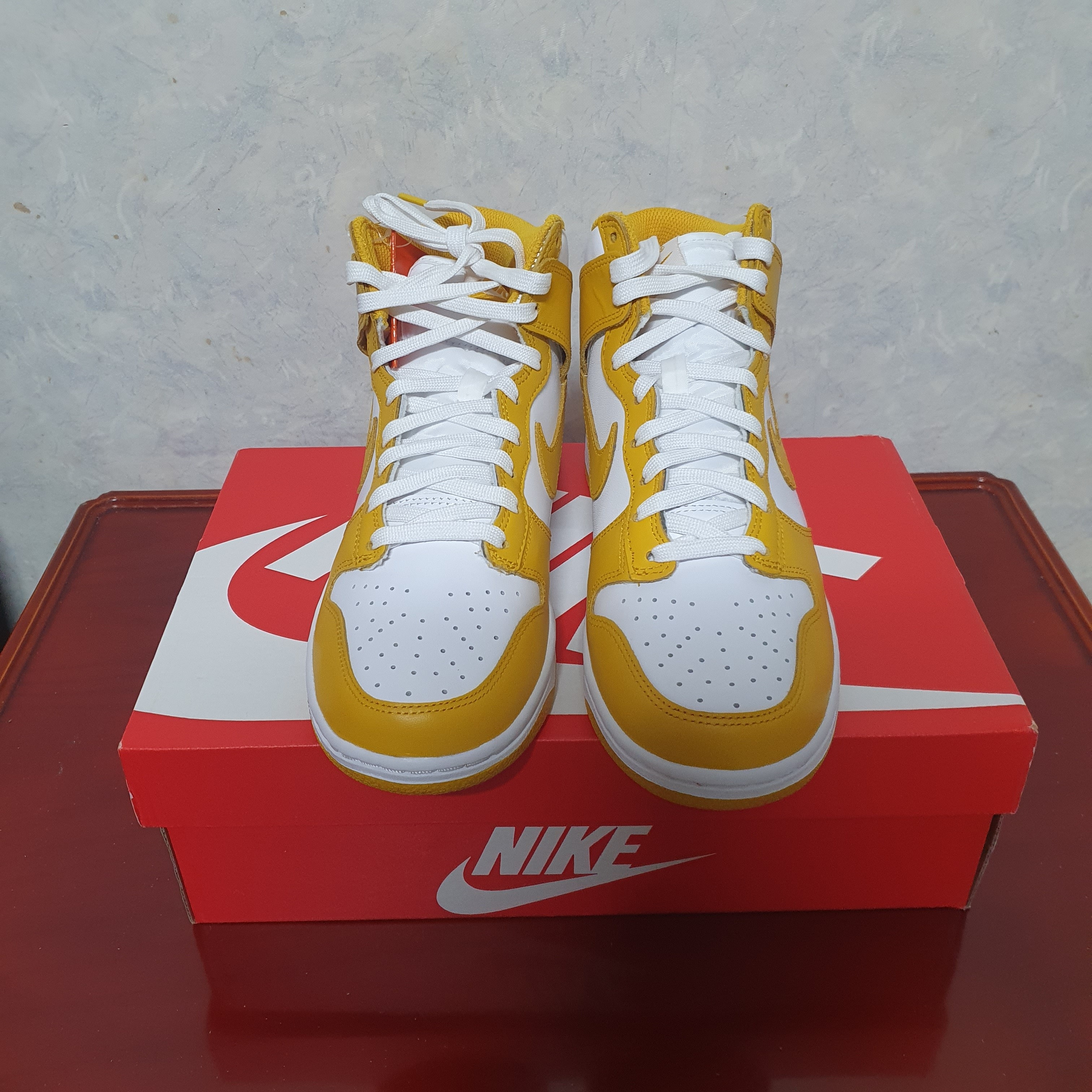 (W) Nike Dunk High Dark Sulfur 착용 스타일 - 3
