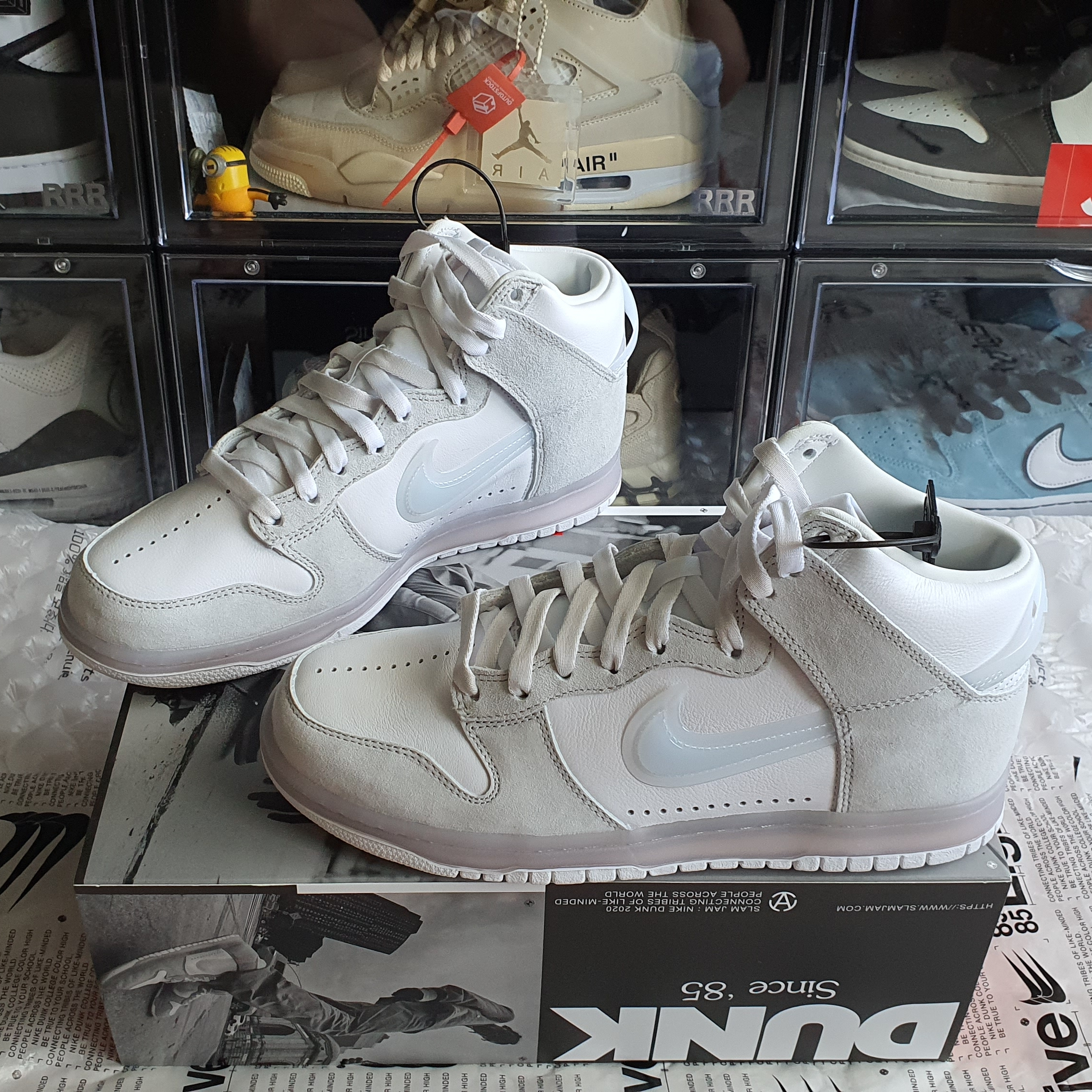 Nike x Slam Jam Dunk High SP Clear White, Nike Dunk High Retro Black and White 착용 스타일 - 3