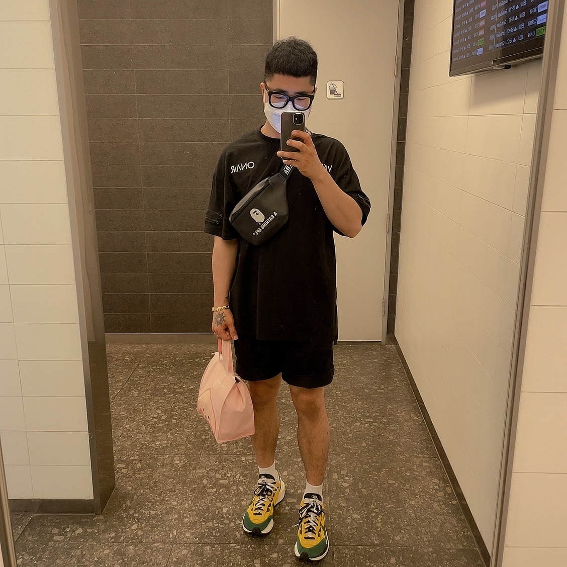 Nike x Sacai VaporWaffle Tour Yellow & Gorge Green Sail 착용 스타일 - 1