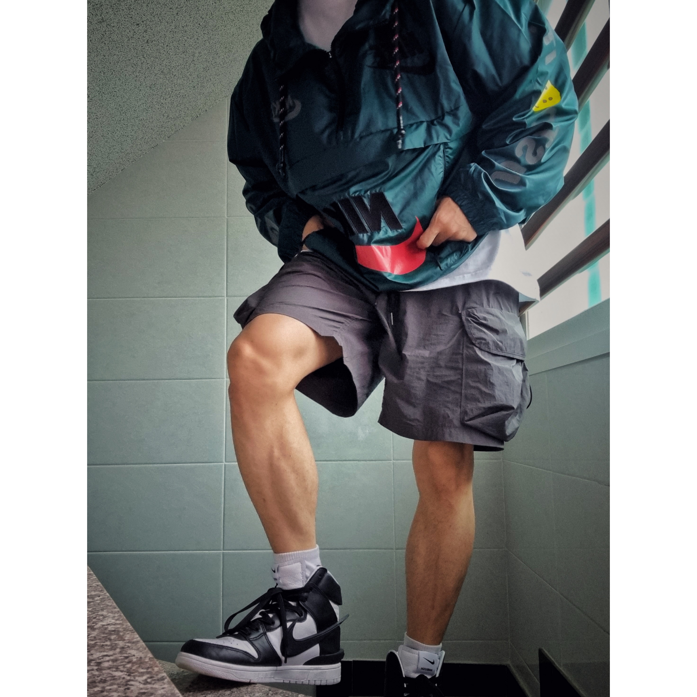 Nike x Cactus Plant Flea Market Anorak Teal, Nike x Ambush Dunk High Black 착용 스타일