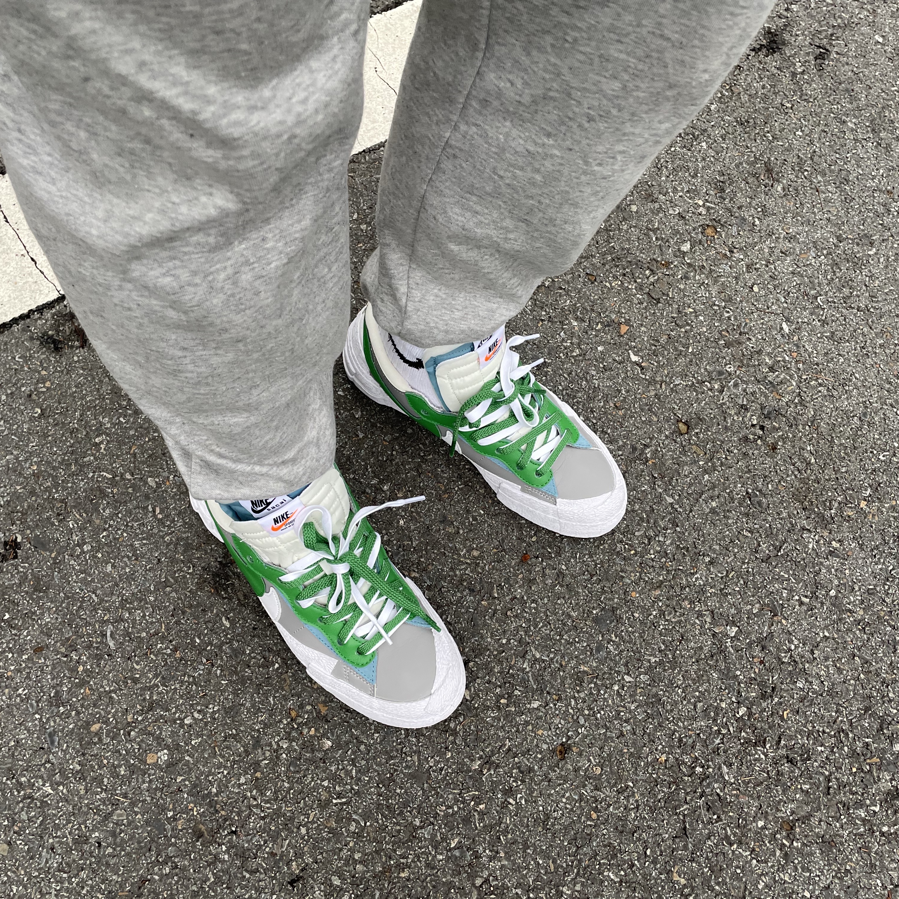 Nike x Sacai Blazer Low Classic Green 착용 스타일 - 1