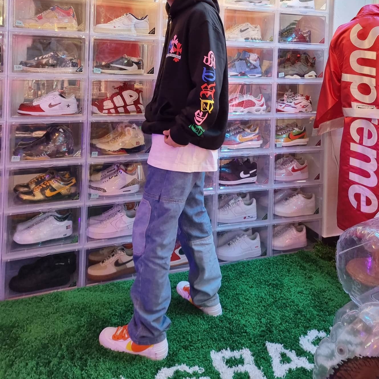 Nike x Sacai Blazer Low Magma Orange 착용 스타일