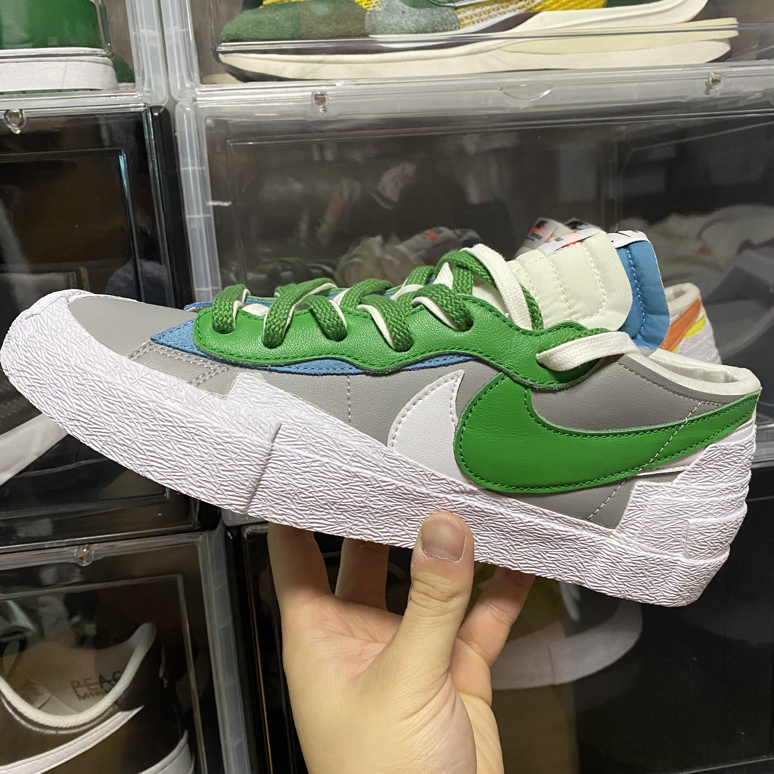 Nike x Sacai Blazer Low Classic Green, Nike x Sacai Blazer Low Magma Orange 착용 스타일 - 2