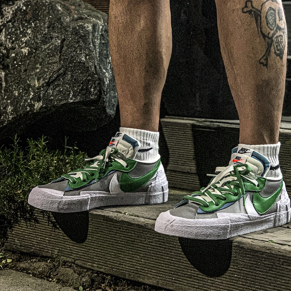 Nike x Sacai Blazer Low Classic Green 착용 스타일
