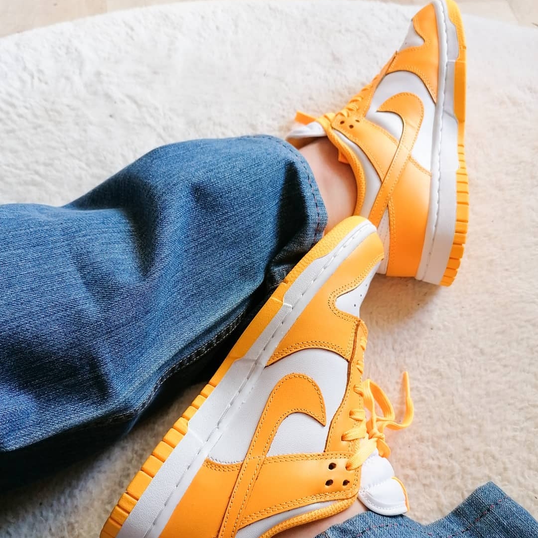 (W) Nike Dunk Low Laser Orange 착용 스타일